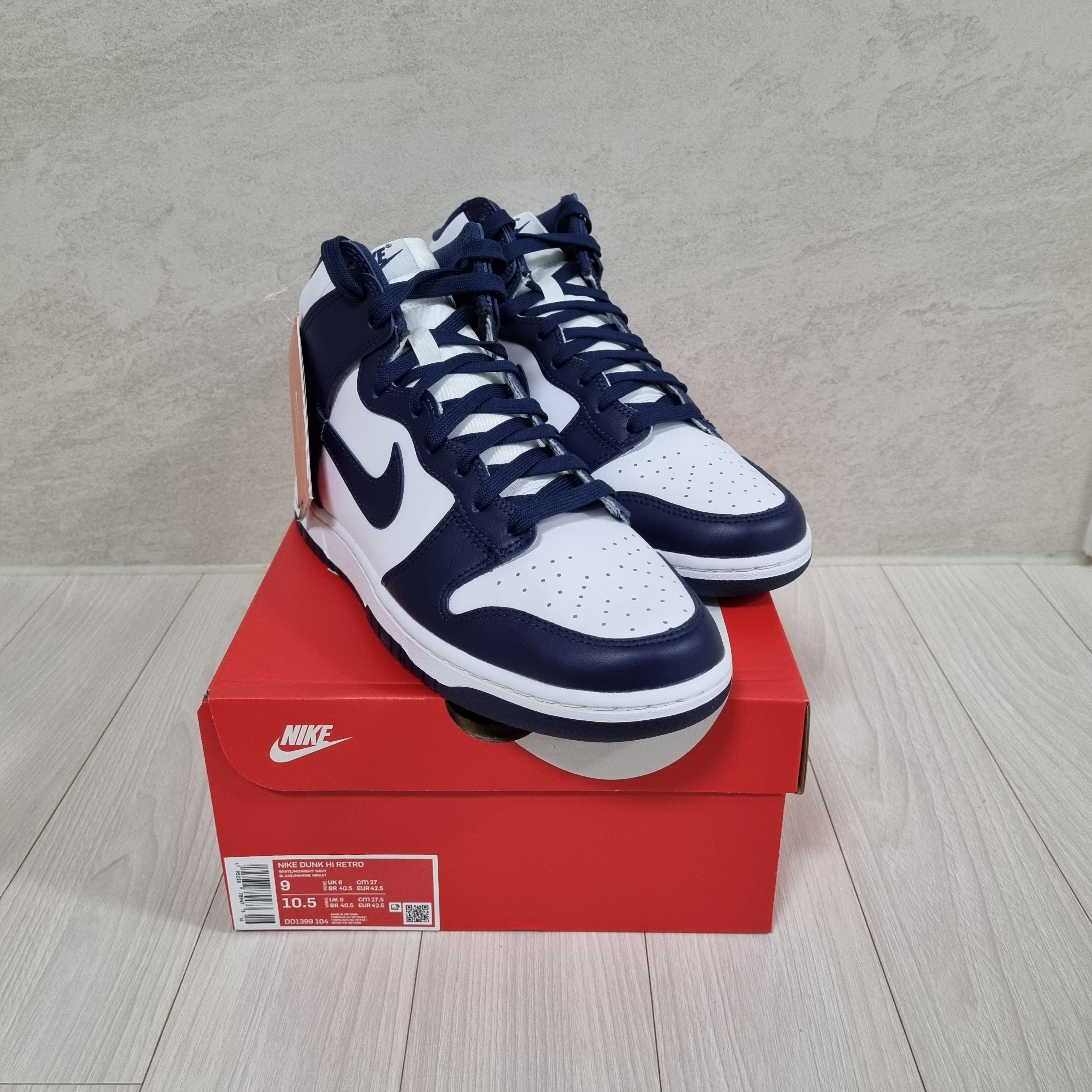 Nike Dunk High Retro Championship Navy 착용 스타일 - 1