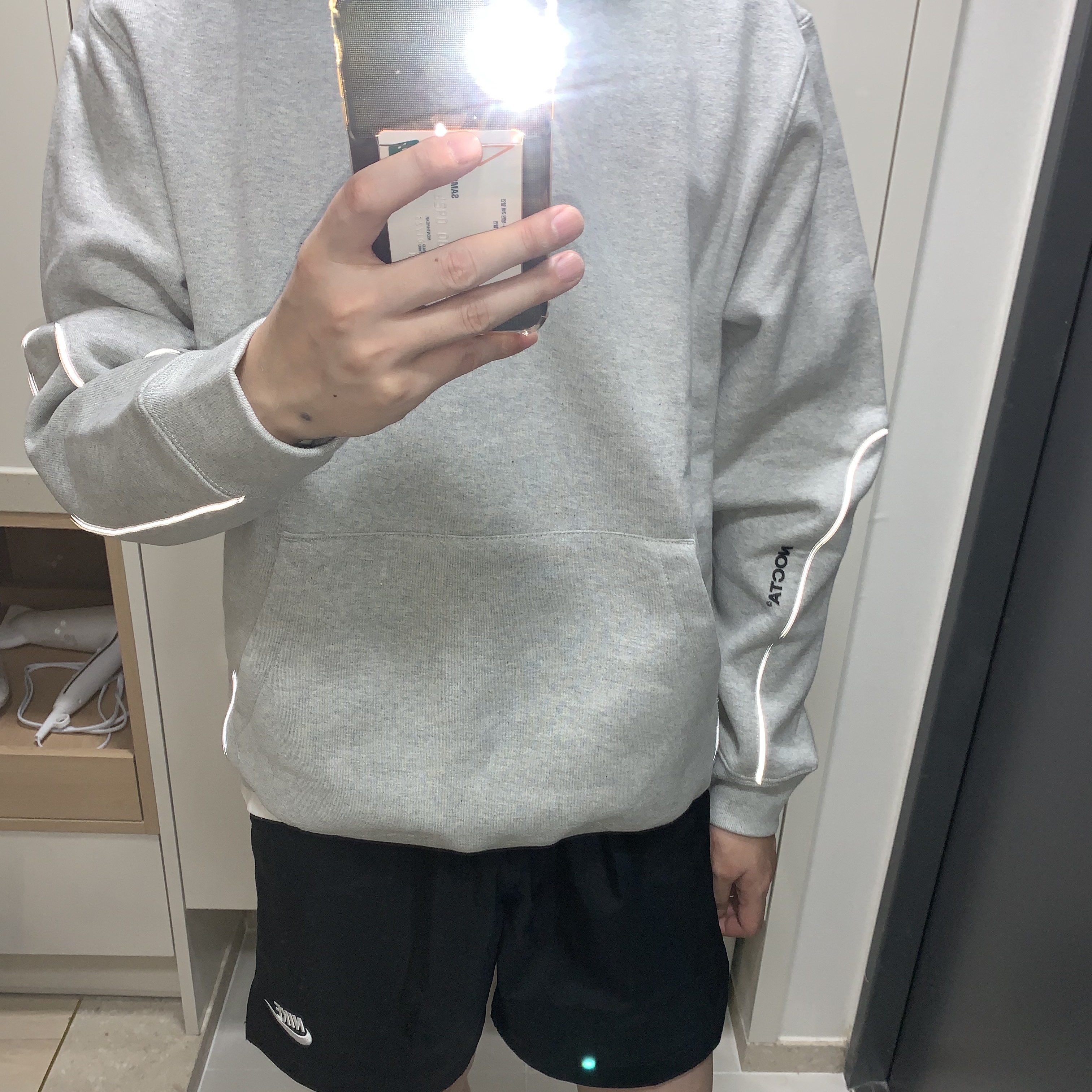 Nike x Drake Nocta Cardinal Stock Essential Hoodie Grey - US/EU 착용 스타일