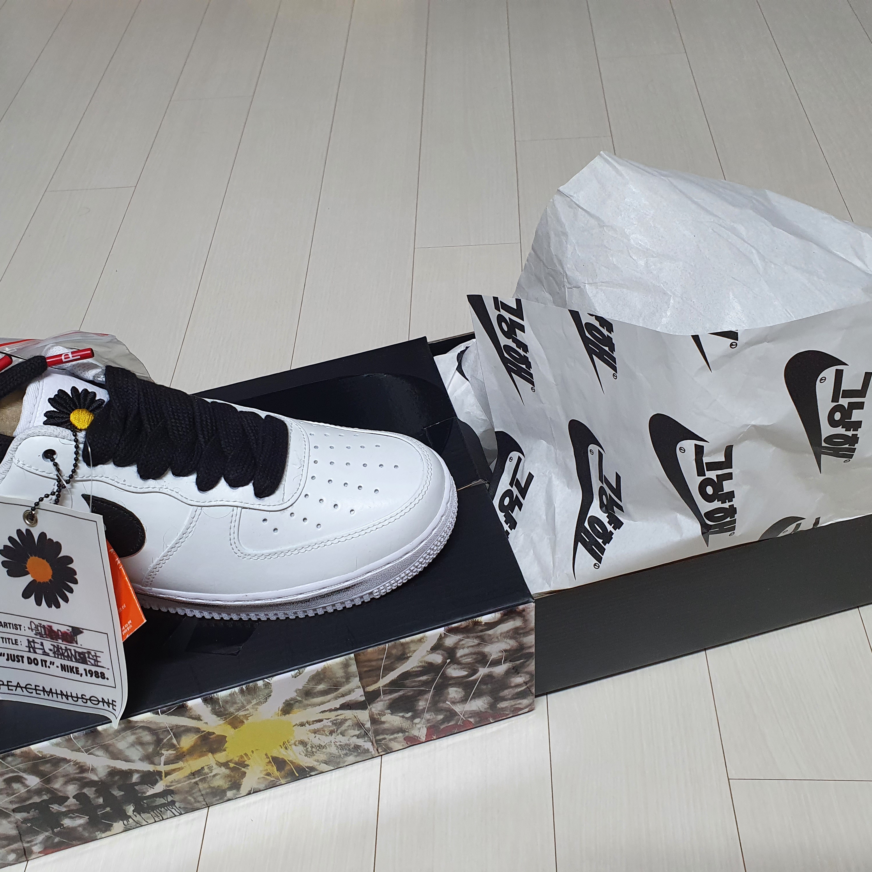 Nike x Peaceminusone Air Force 1 Low Para-Noise 2.0 착용 스타일 - 1