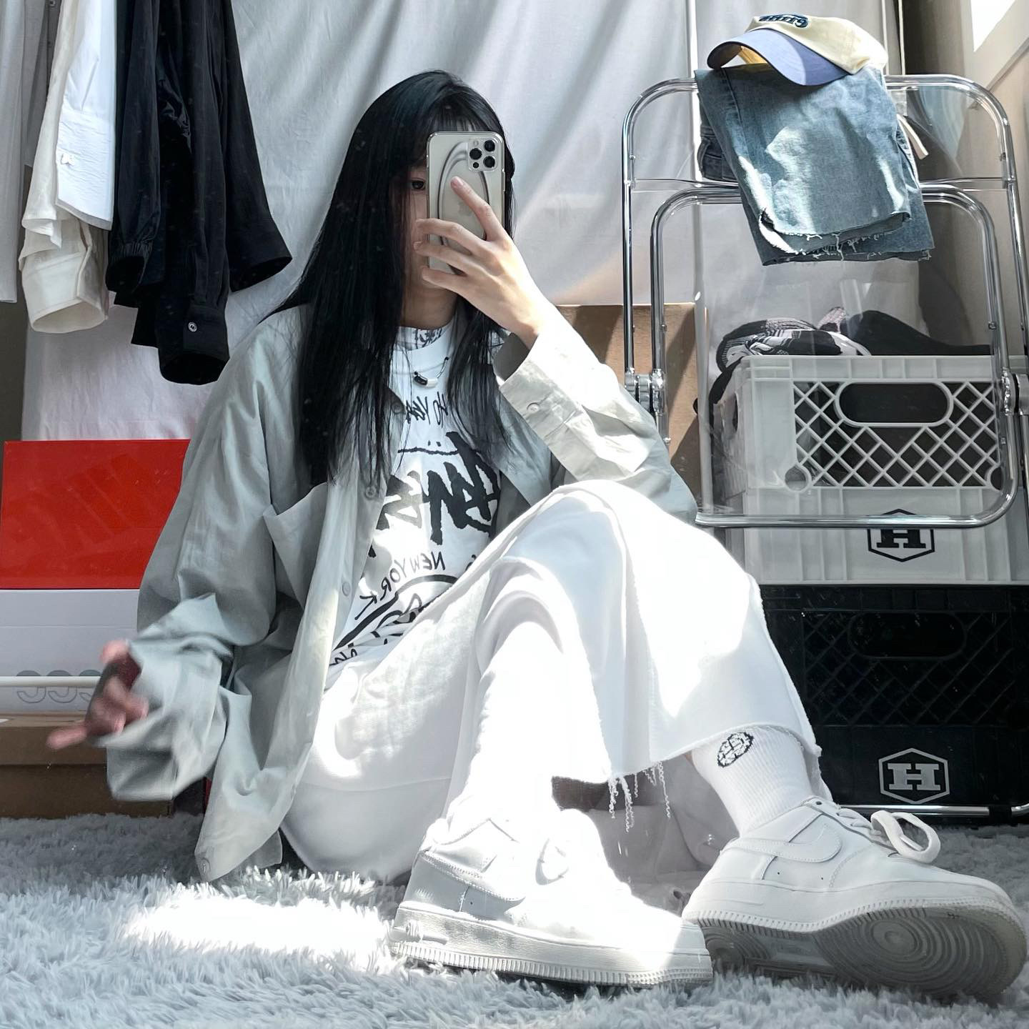 Nike Air Force 1 '07 Low White 착용 스타일 - 3