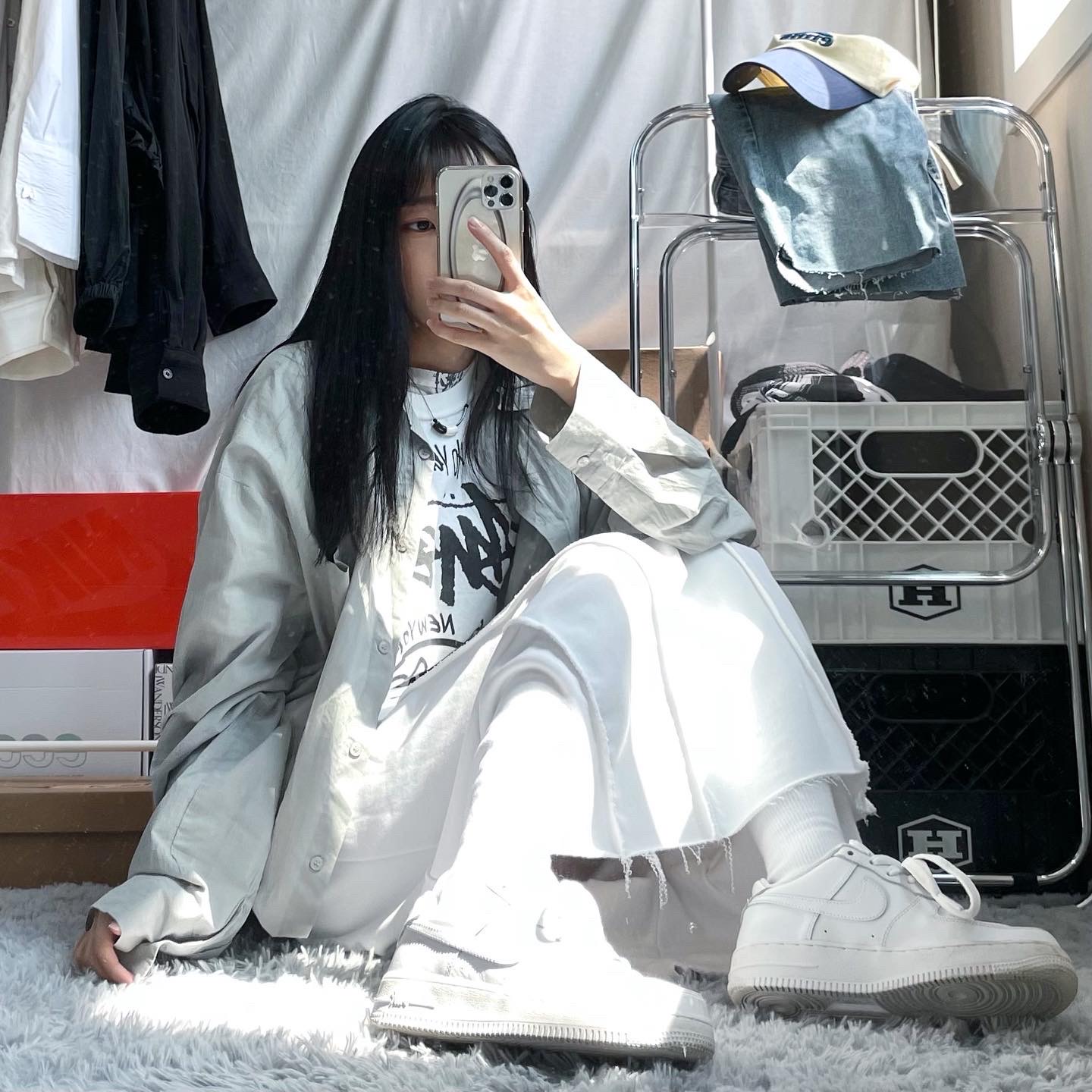 Nike Air Force 1 '07 Low White 착용 스타일 - 2