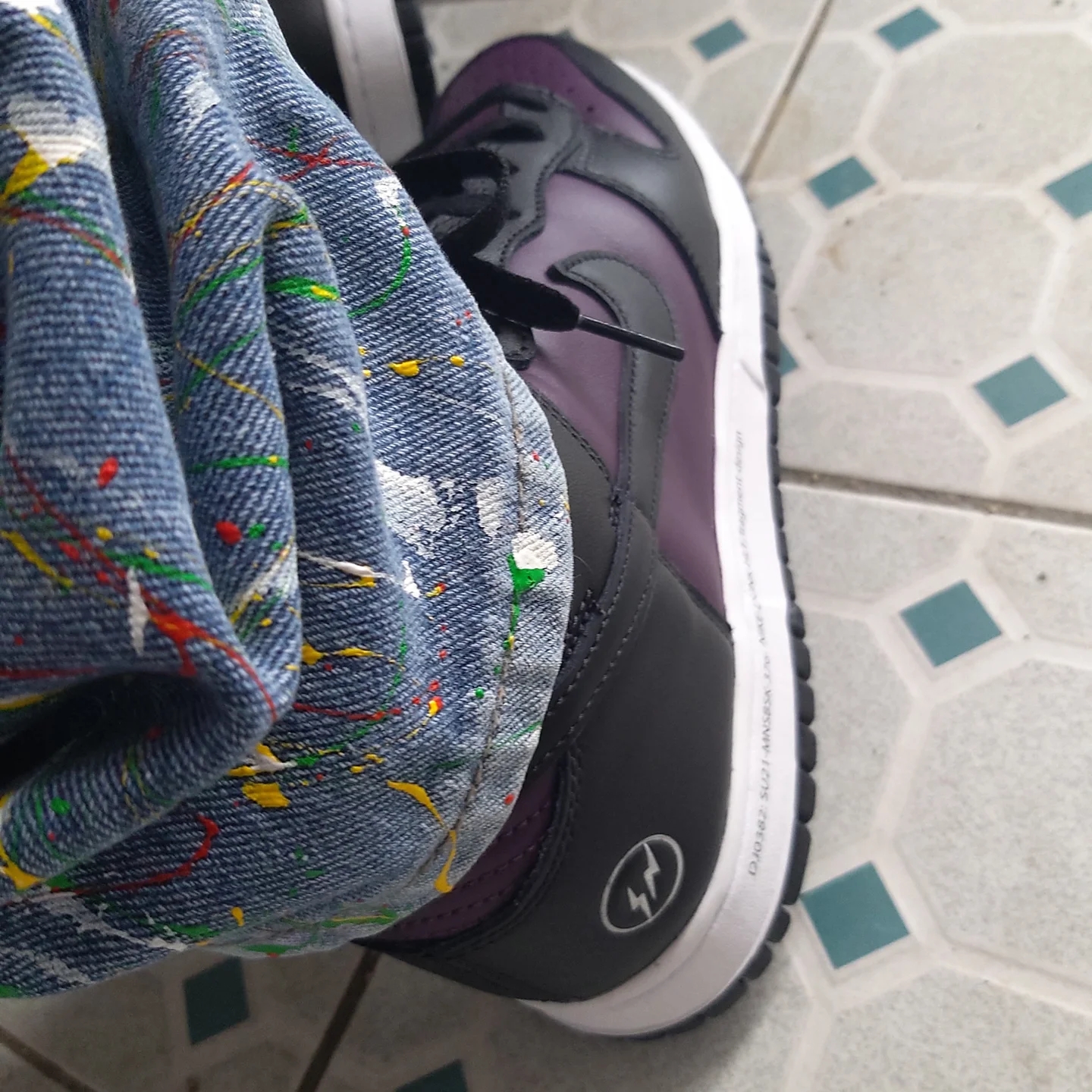 Nike x Fragment Dunk High Black 착용 스타일