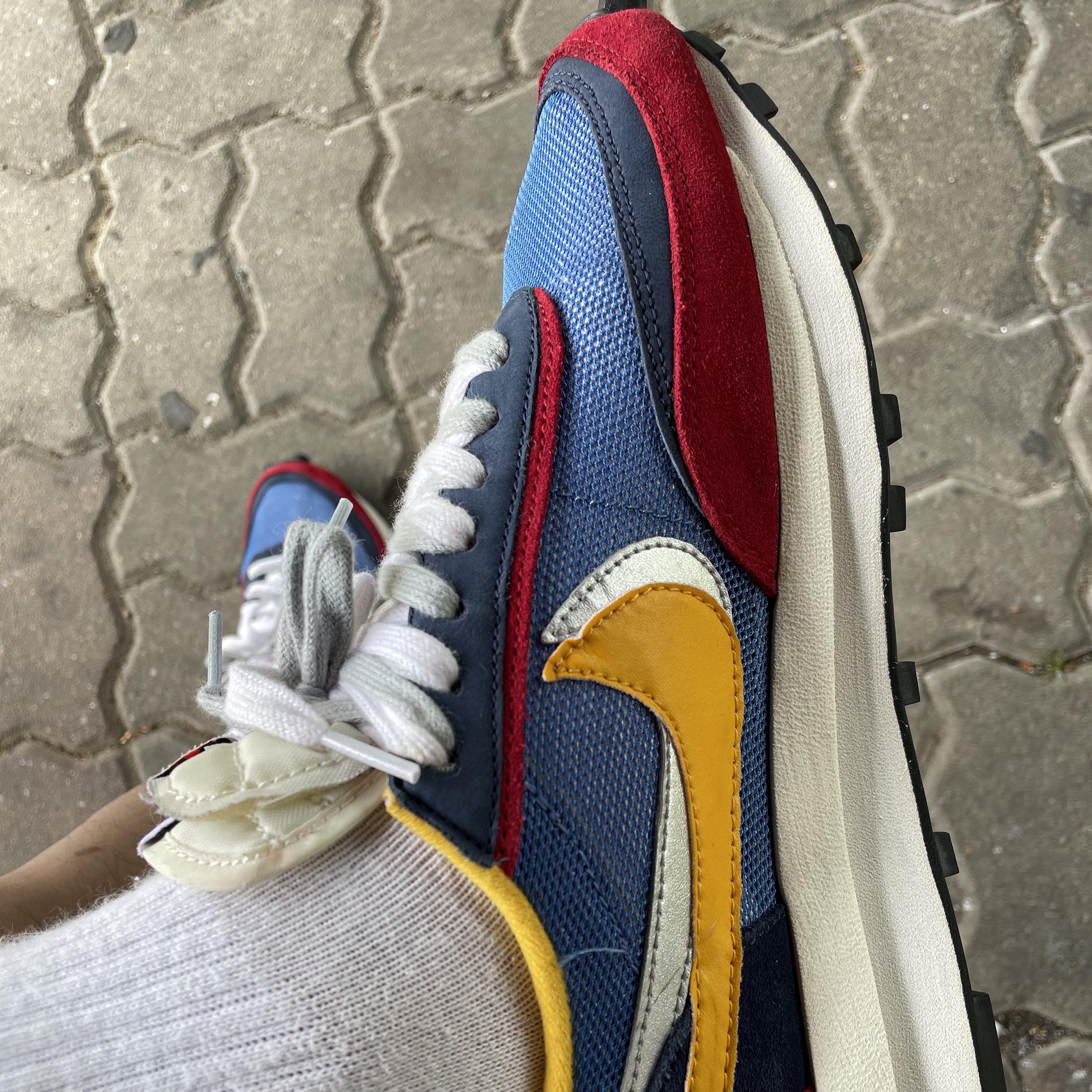 Nike x Sacai LDWaffle Blue Multi, Nike x Cactus Plant Flea Market S/S Jersey Green - US/EU 착용 스타일 - 5