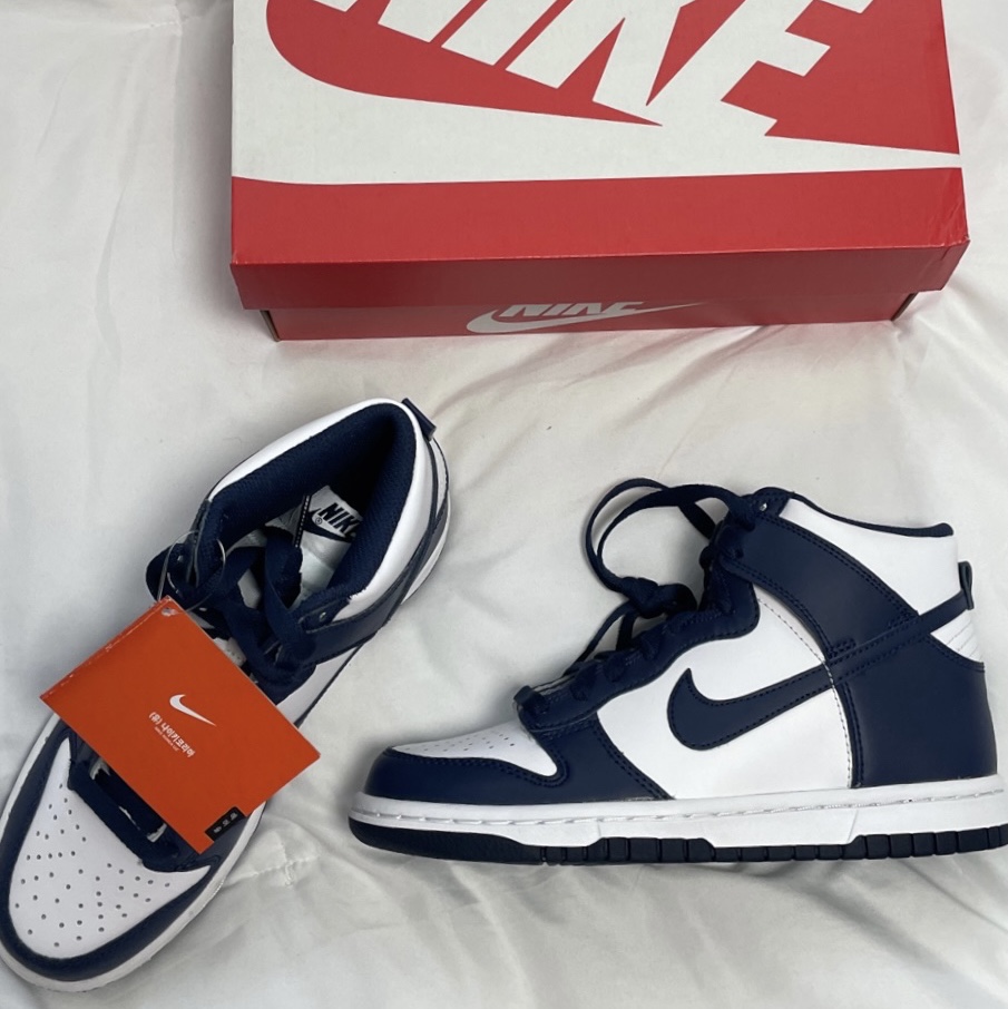 Nike Dunk High Retro Championship Navy, (GS) Nike Dunk High Championship Navy 착용 스타일 - 2