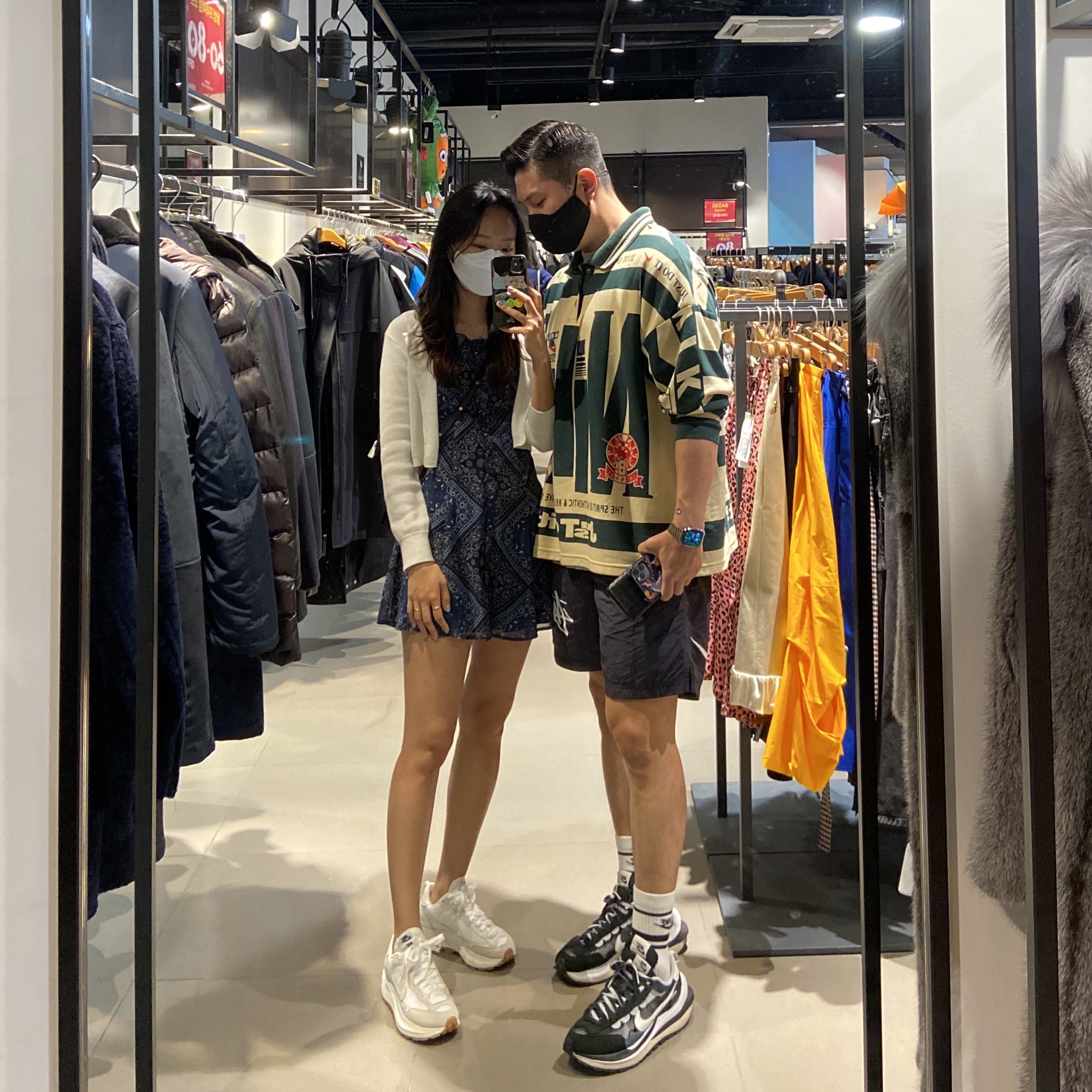 Nike x Cactus Plant Flea Market Long Sleeve Polo Natural - US/EU, Nike x Stussy Water Shorts Off Noir 착용 스타일 - 1