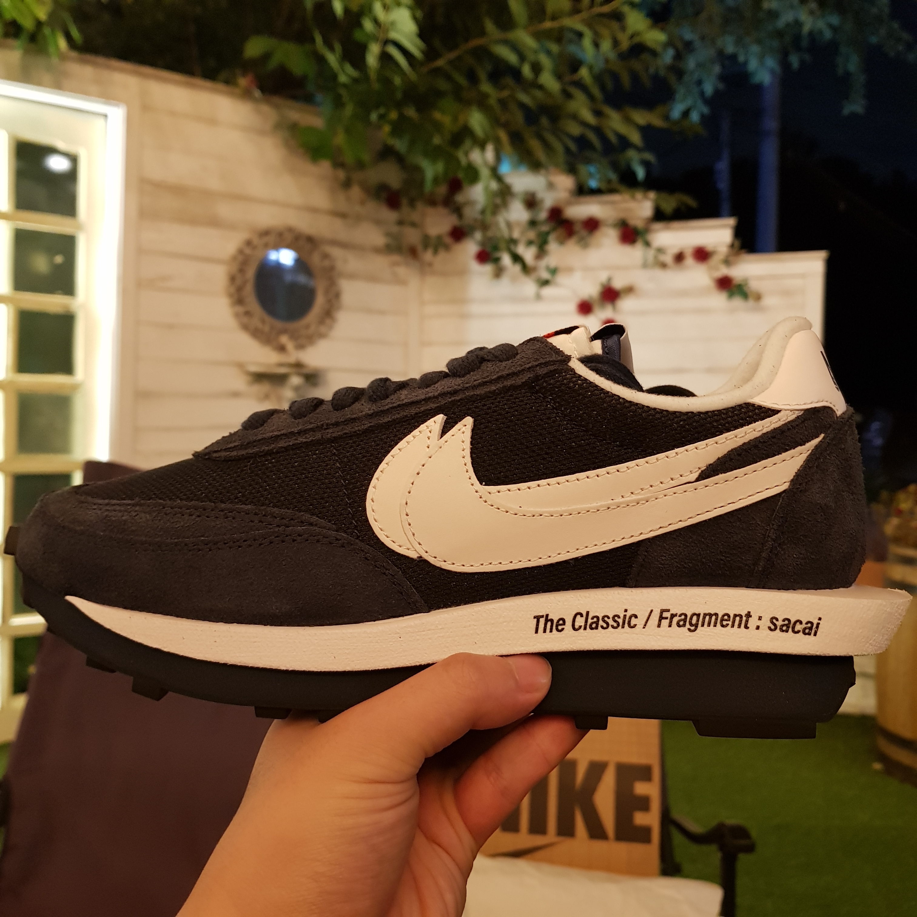 Nike x Sacai x Fragment LDWaffle Blackened Blue 착용 스타일