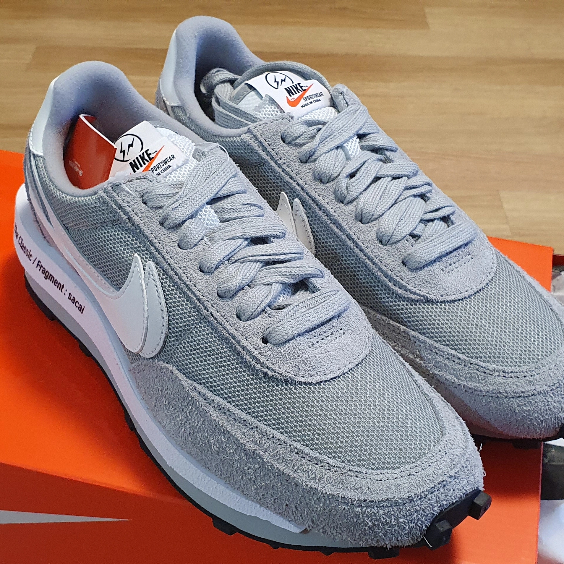 Nike x Sacai x Fragment LDWaffle Light Smoke Grey 착용 스타일