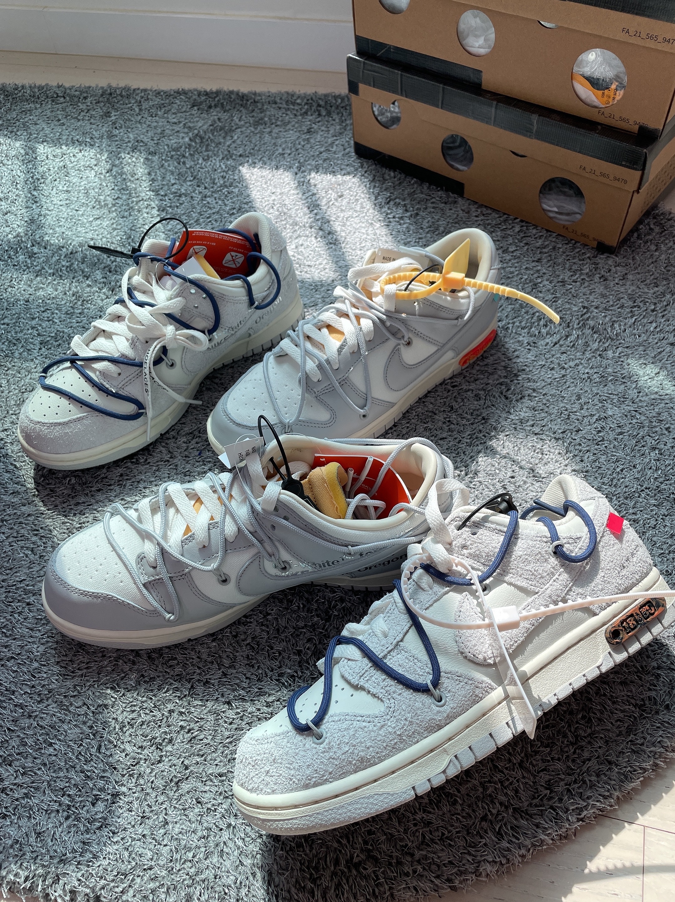 Nike x Off-White Dunk Low The 50 - Lot 46, Nike x Off-White Dunk Low The 50 - Lot 18 착용 스타일