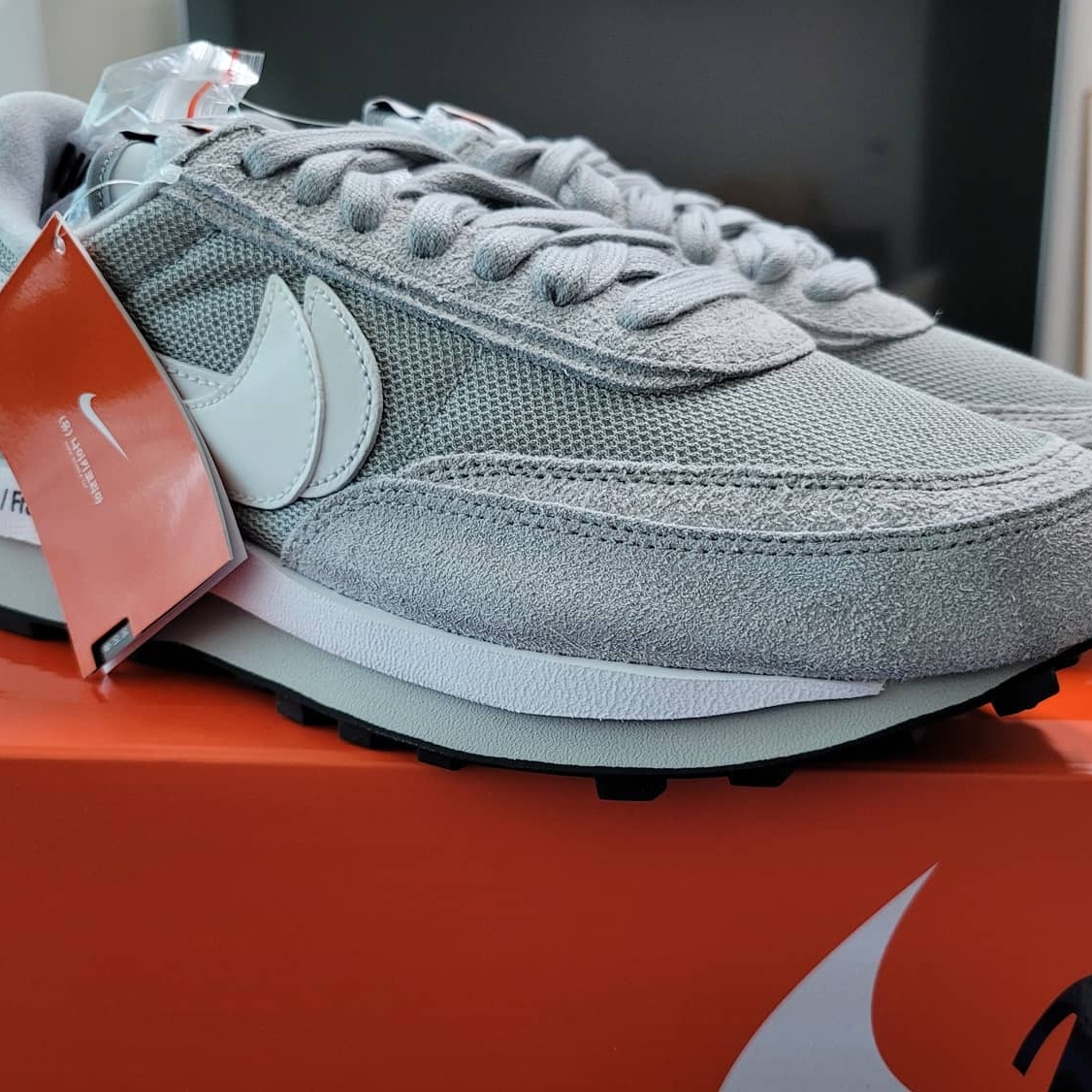 Nike x Sacai x Fragment LDWaffle Light Smoke Grey 착용 스타일