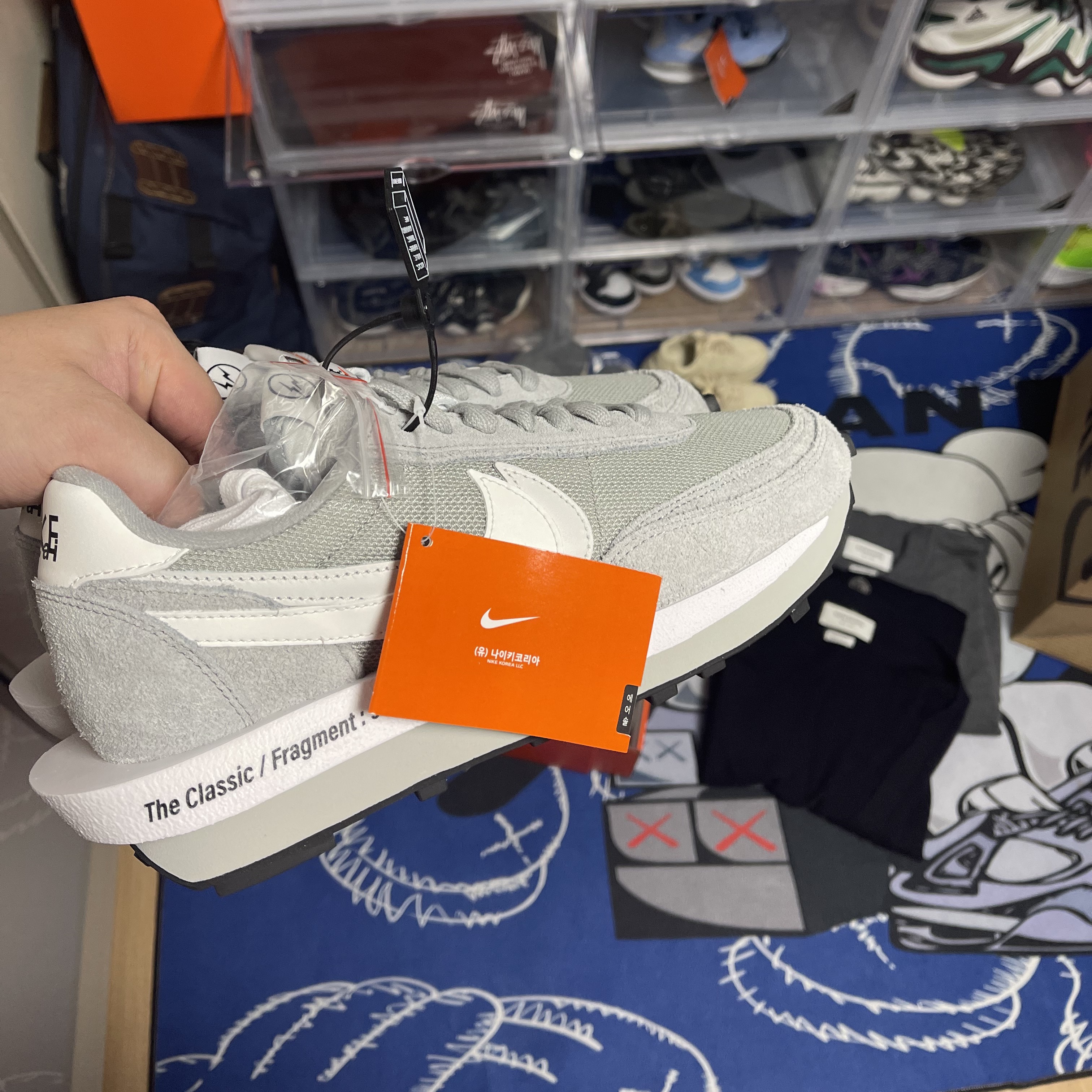 Nike x Sacai x Fragment LDWaffle Light Smoke Grey 착용 스타일