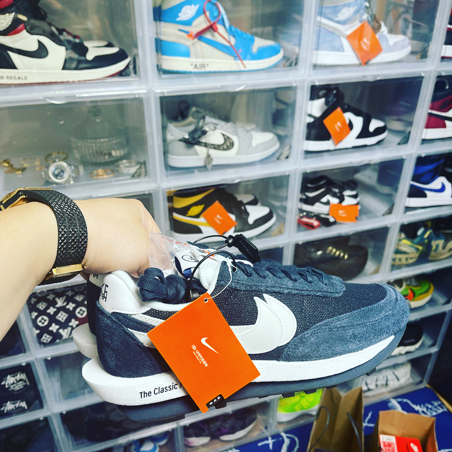 Nike x Sacai x Fragment LDWaffle Blackened Blue 착용 스타일