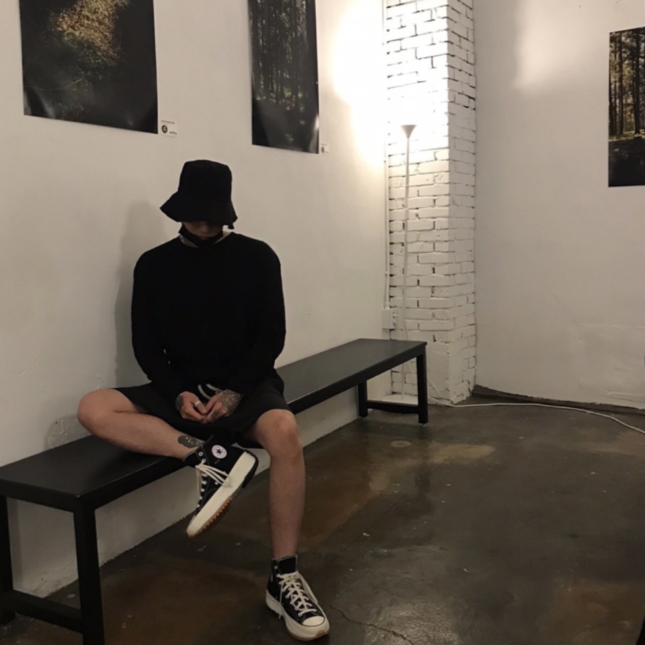 Converse x JW Anderson Run Star Hike Hi Black 착용 스타일
