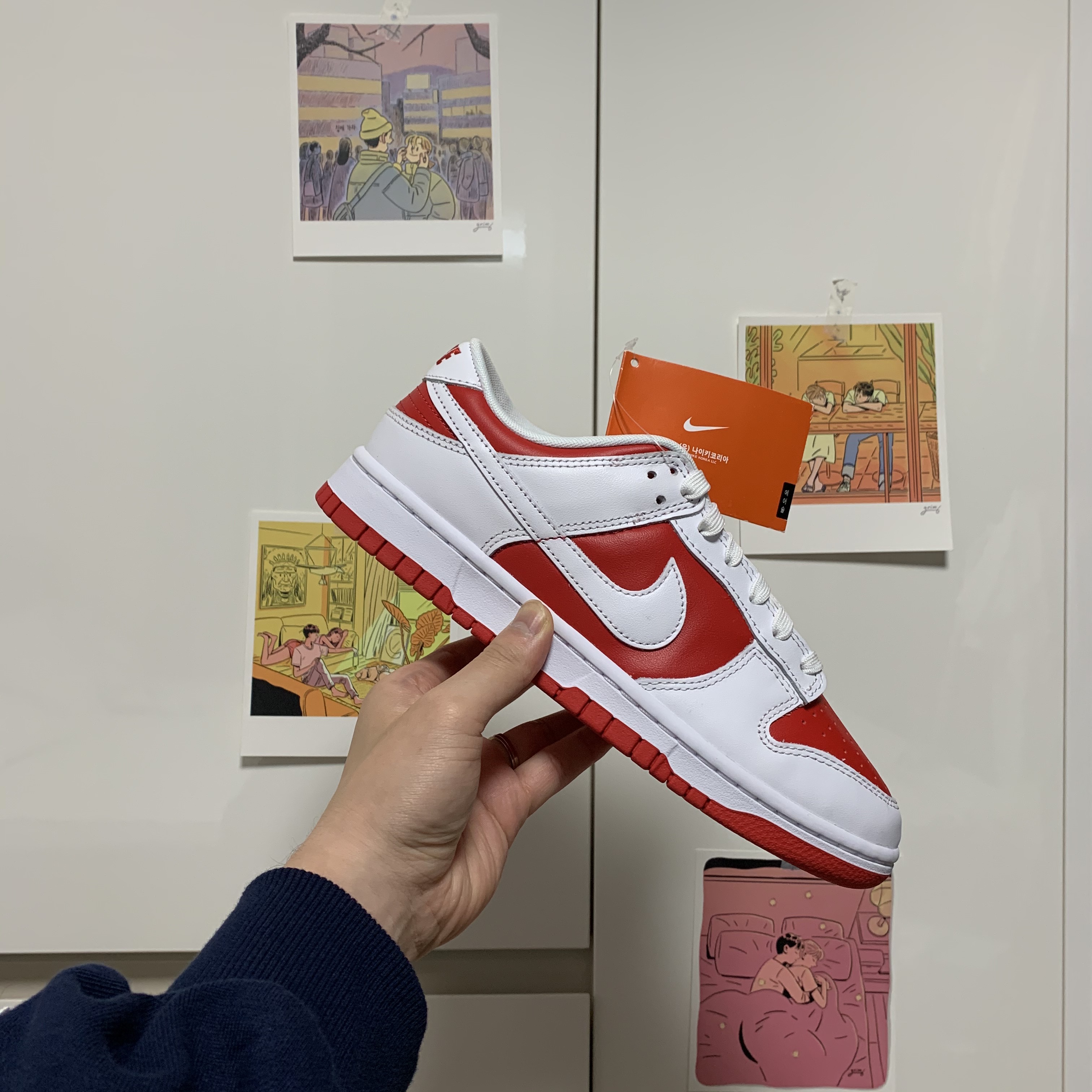 Nike Dunk Low Retro Championship Red 착용 스타일