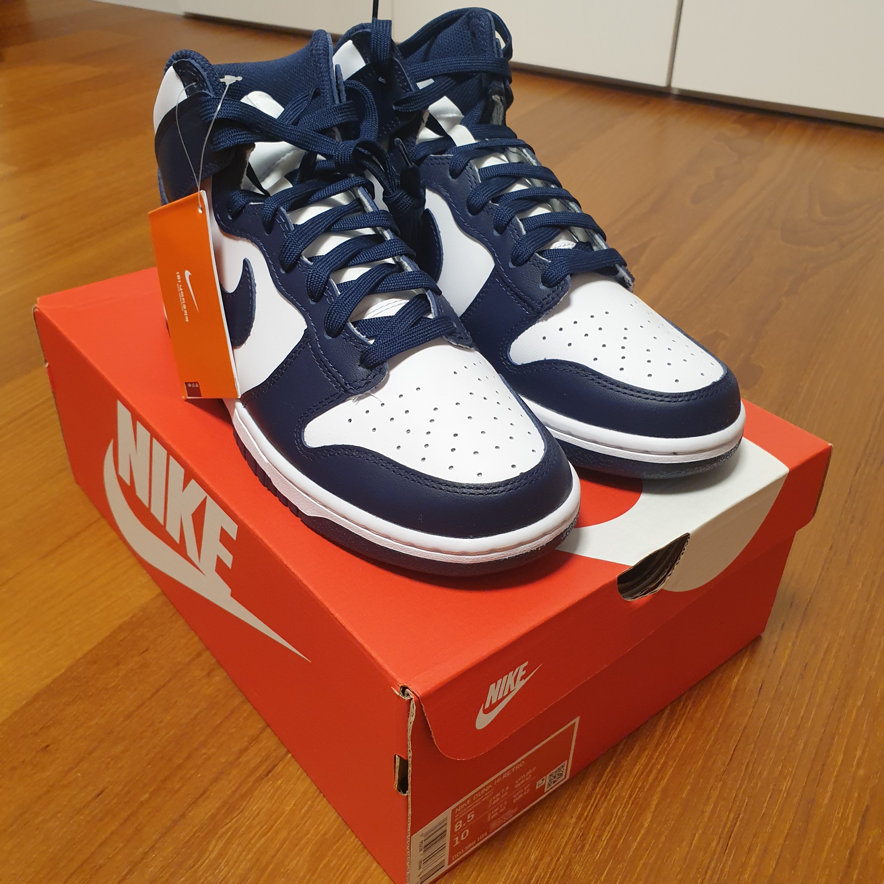 Nike Dunk High Retro Championship Navy 착용 스타일 - 3