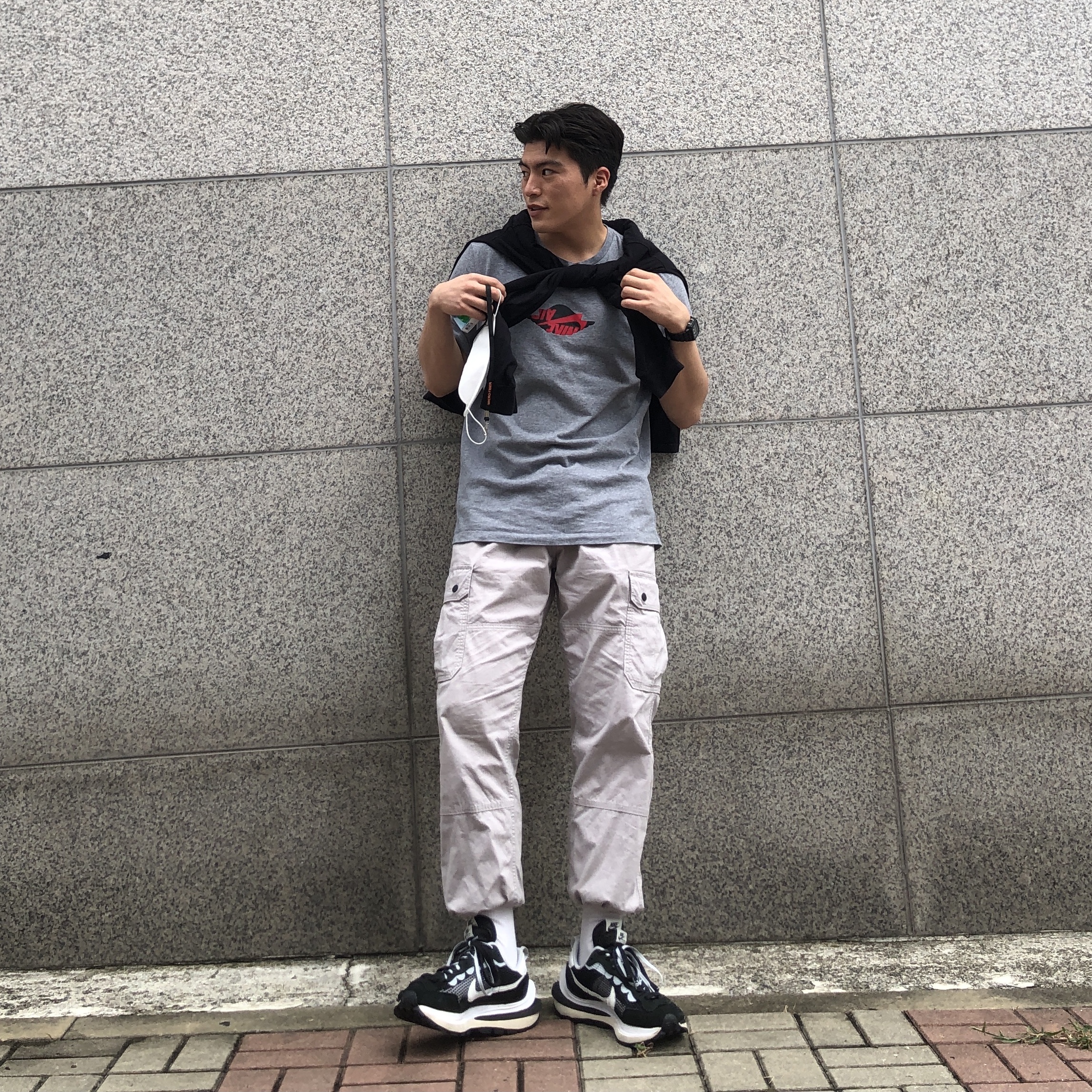 Nike x Sacai VaporWaffle Black White 착용 스타일