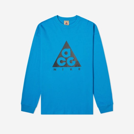 나이키 ACG 롱슬리브 로고 티셔츠 임페리얼 블루 블랙 - US/EU