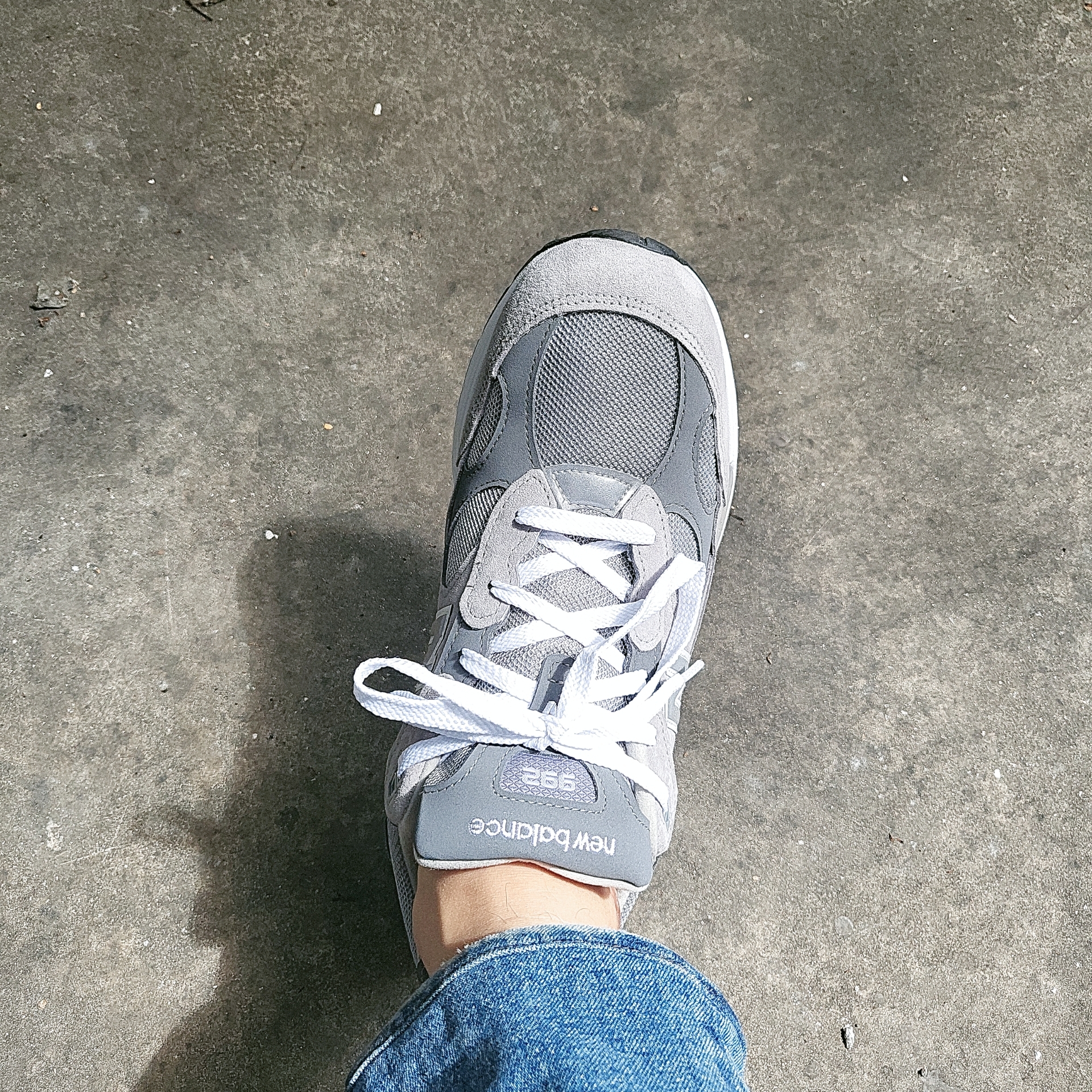 New Balance 992 Made in USA Grey - D Standard 착용 스타일 - 2