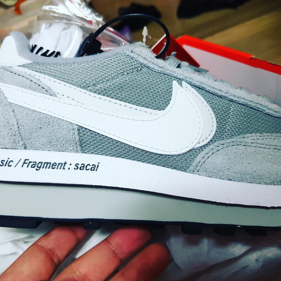 Nike x Sacai x Fragment LDWaffle Light Smoke Grey 착용 스타일