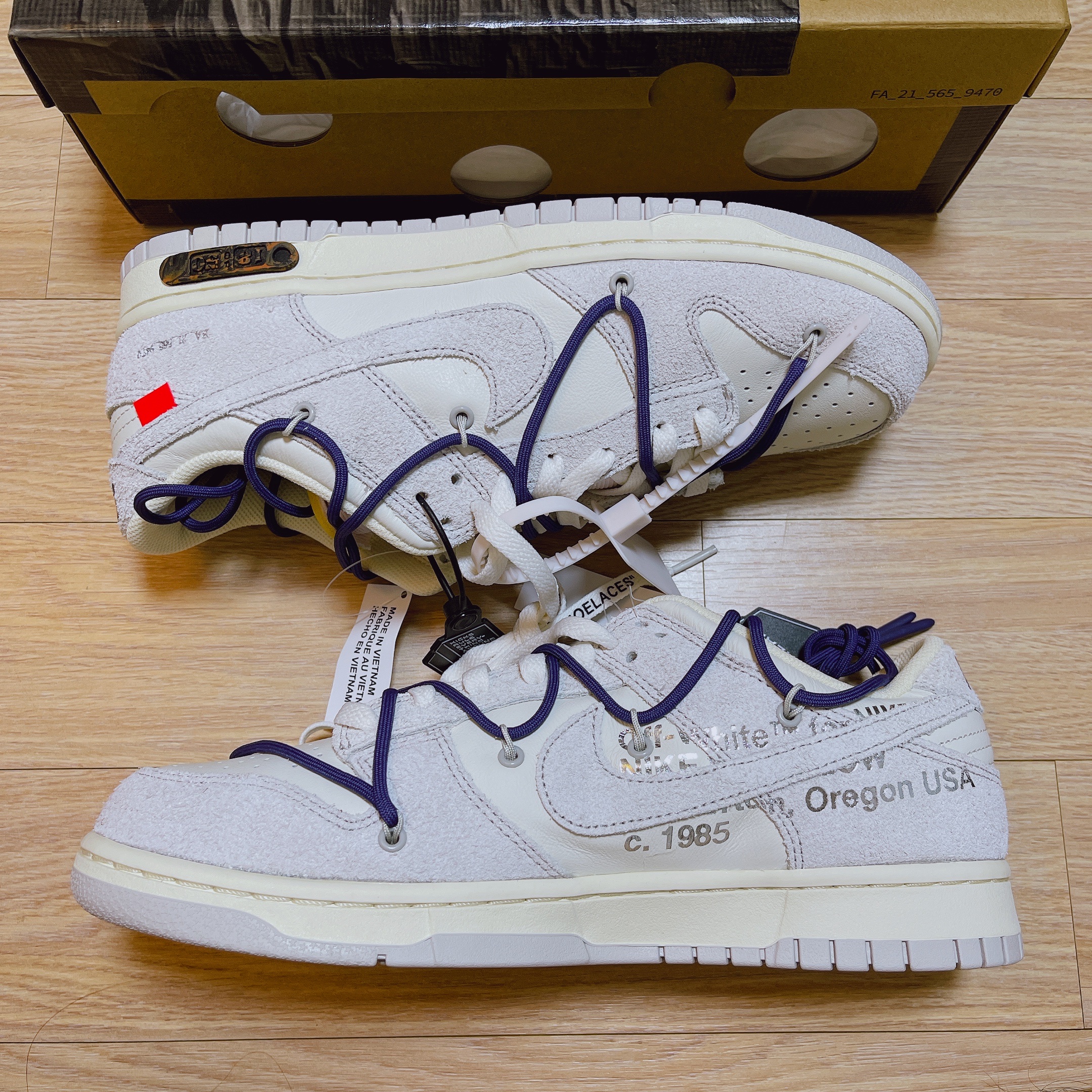 Nike x Off-White Dunk Low The 50 - Lot 18 착용 스타일 - 3