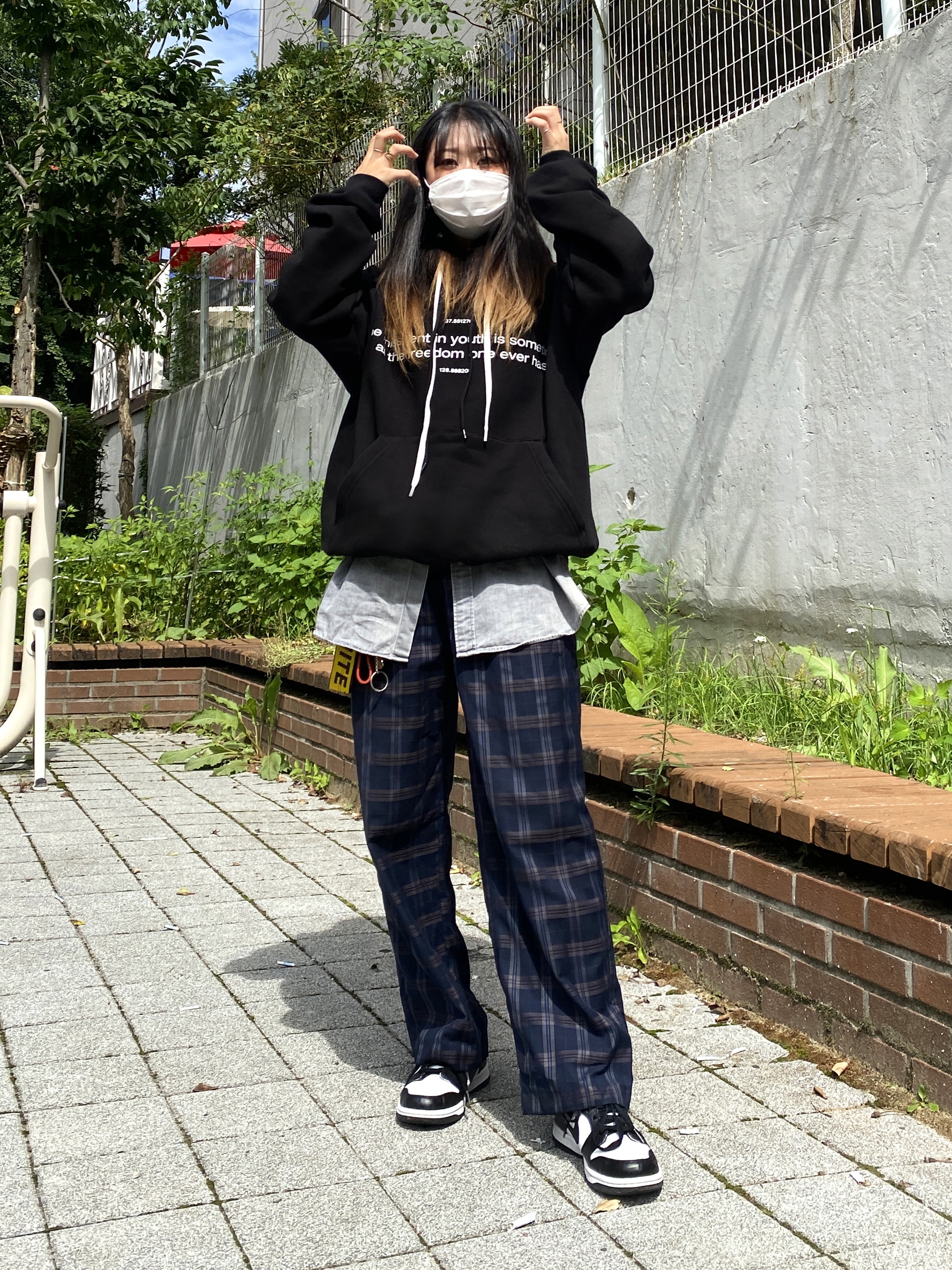 Nike Dunk Low Retro Black, (W) Nike Dunk Low Black 착용 스타일 - 5