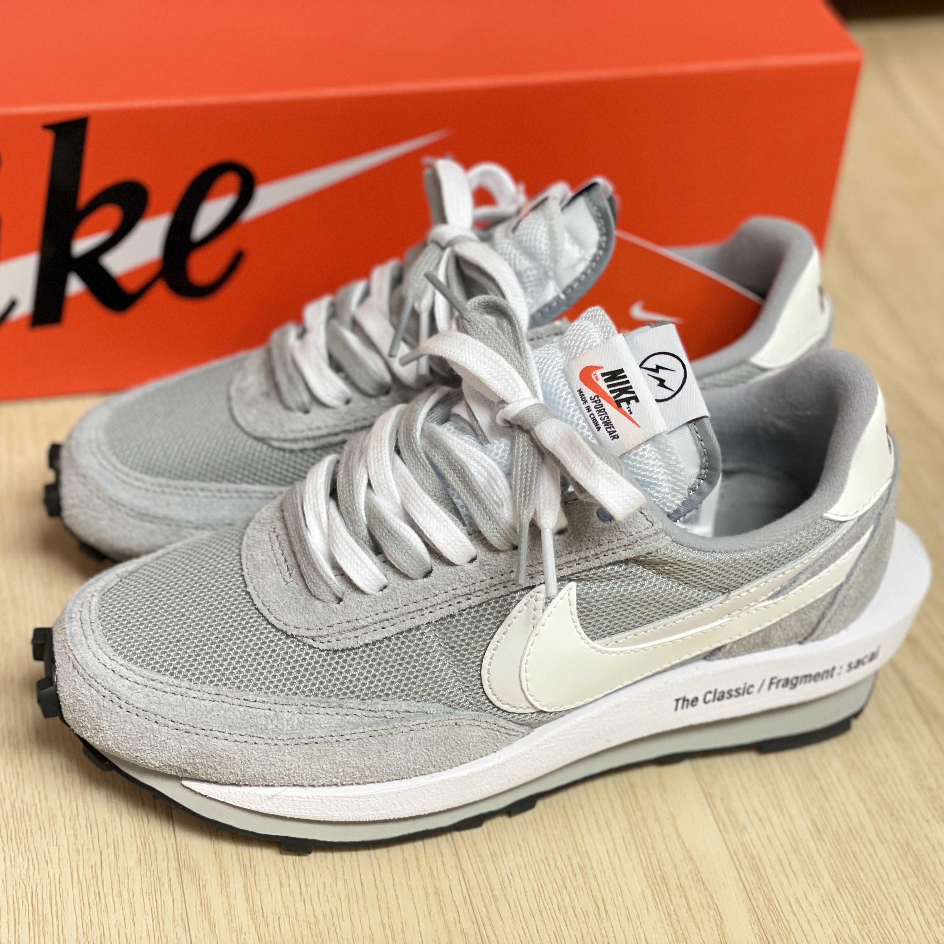 Nike x Sacai x Fragment LDWaffle Light Smoke Grey 착용 스타일