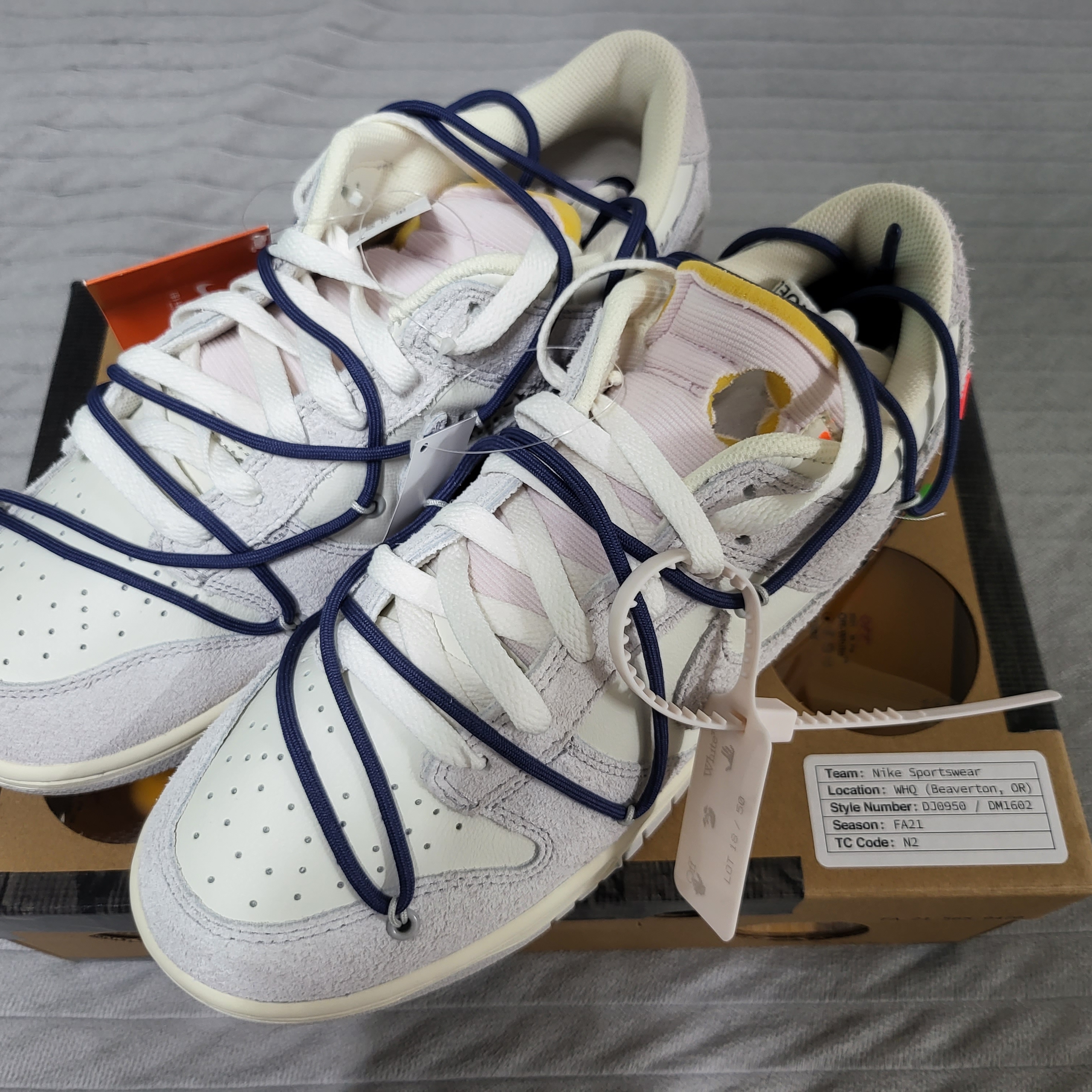 Nike x Off-White Dunk Low The 50 - Lot 18 착용 스타일 - 1