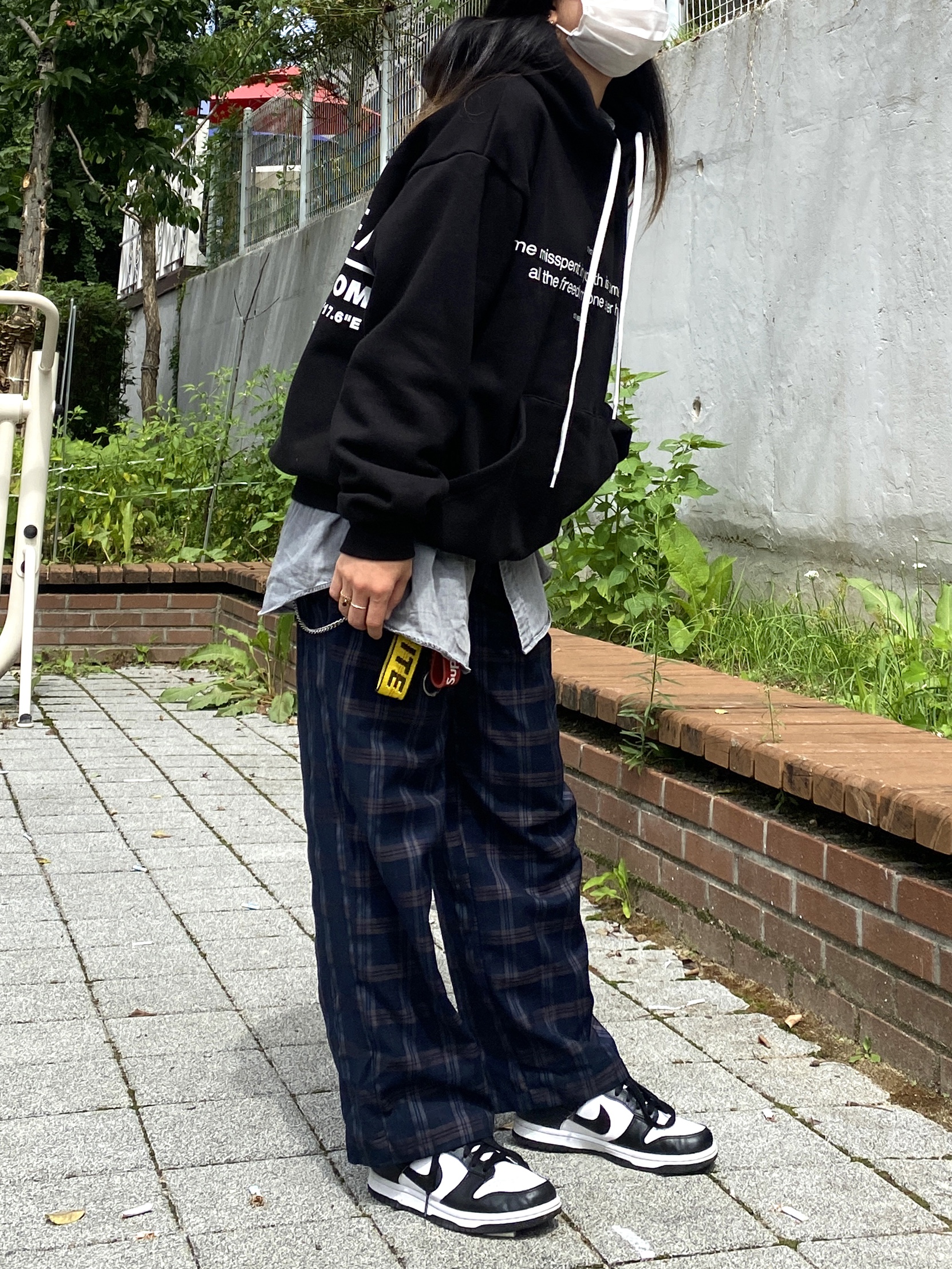 Nike Dunk Low Retro Black, (W) Nike Dunk Low Black 착용 스타일 - 4