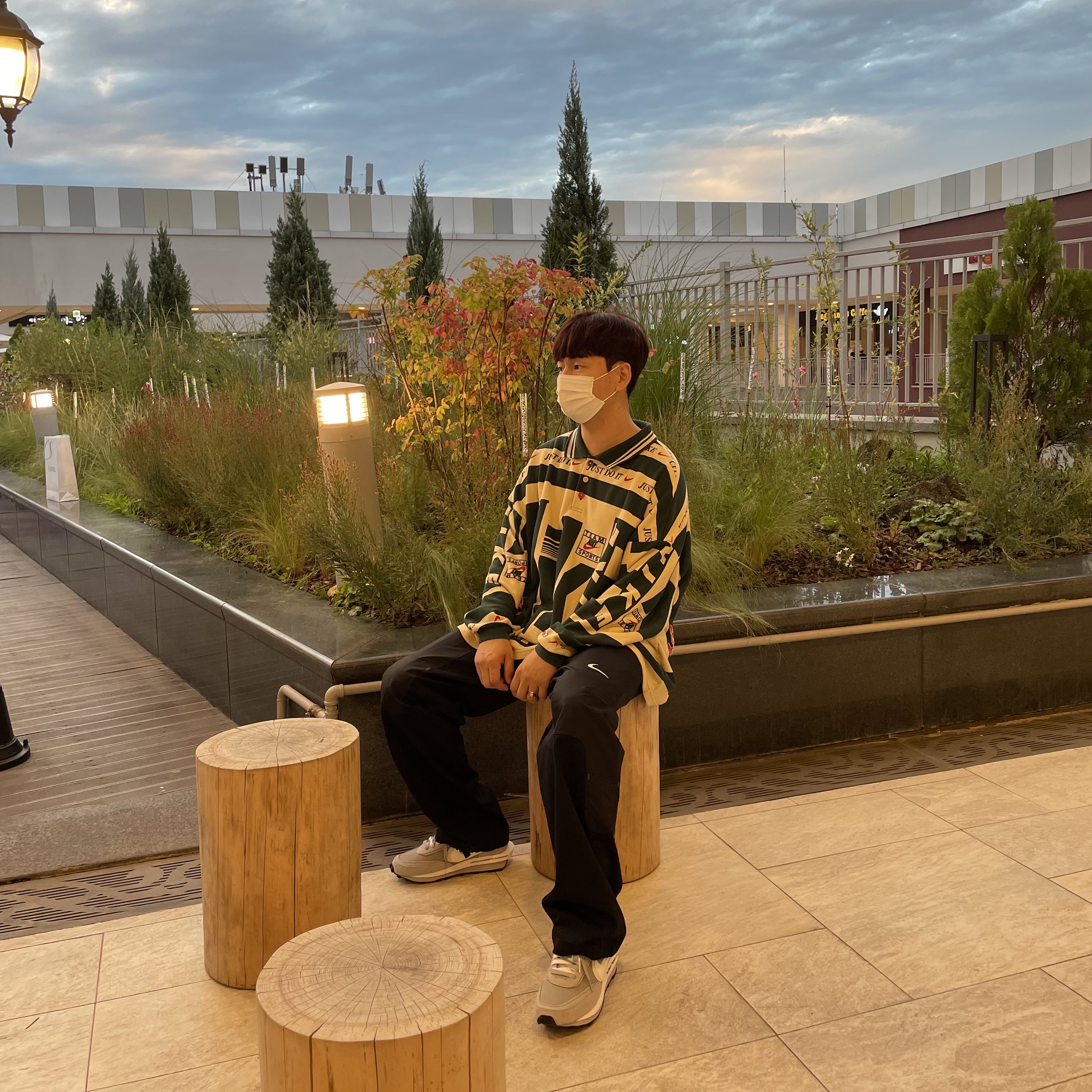 Nike x Cactus Plant Flea Market Long Sleeve Polo Natural - US/EU, Nike x Off-White NRG Pants Black 착용 스타일 - 3