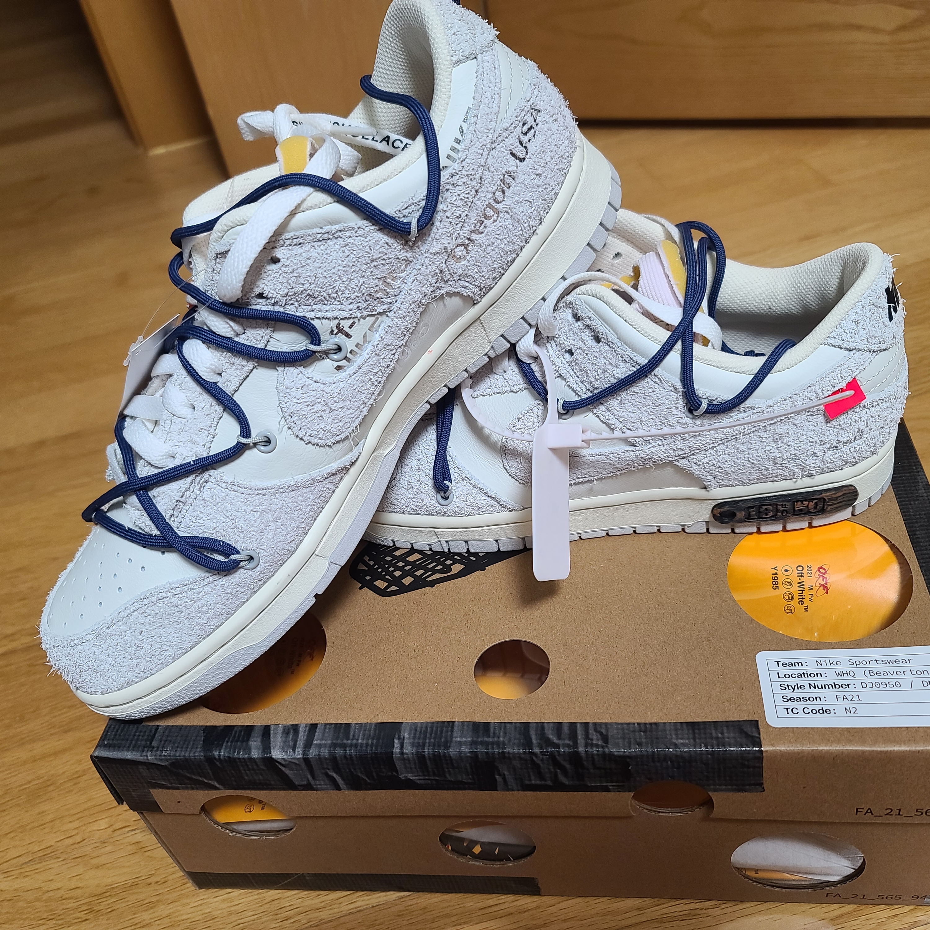 Nike x Off-White Dunk Low The 50 - Lot 18 착용 스타일 - 2