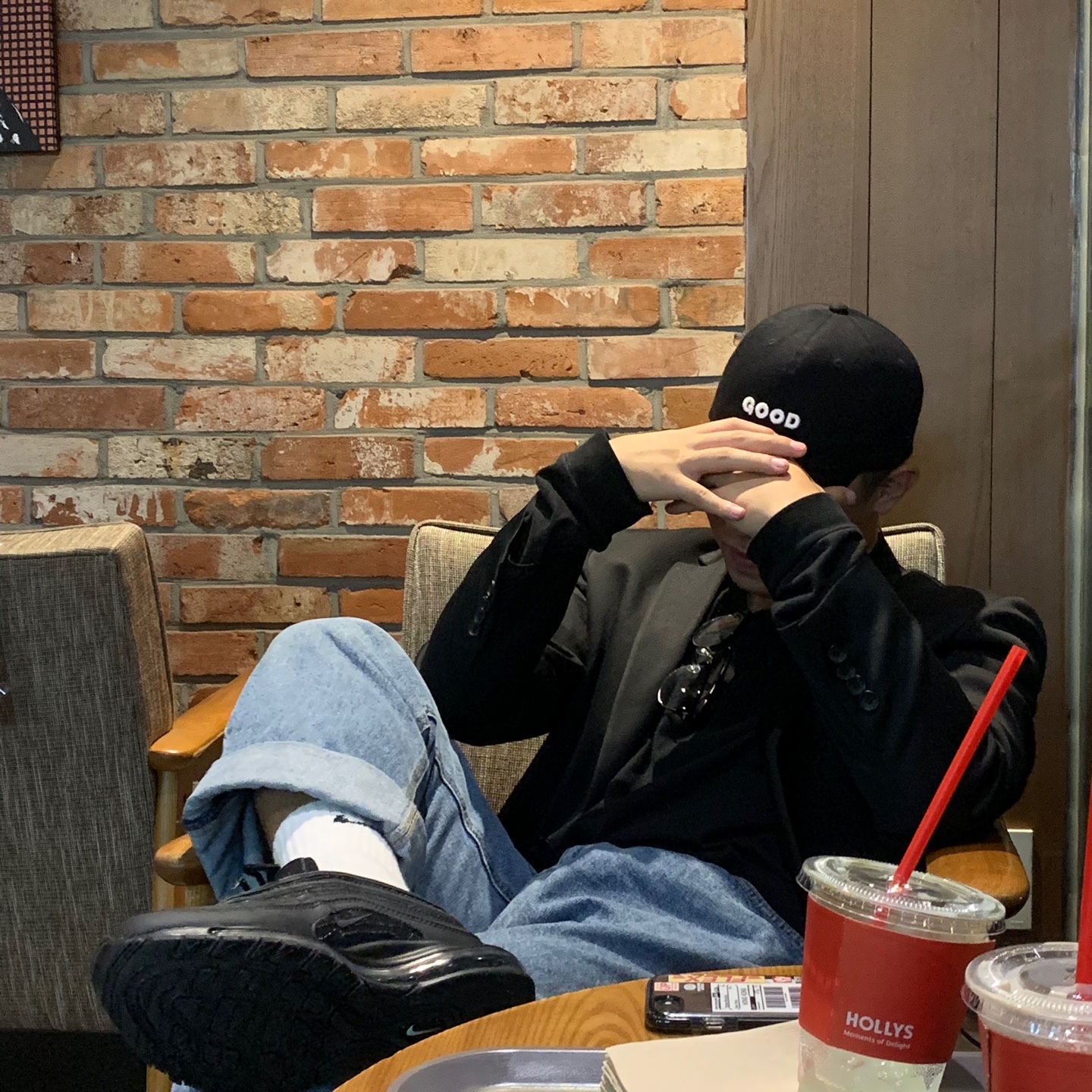 Nike Air Max 97 Triple Black 착용 스타일