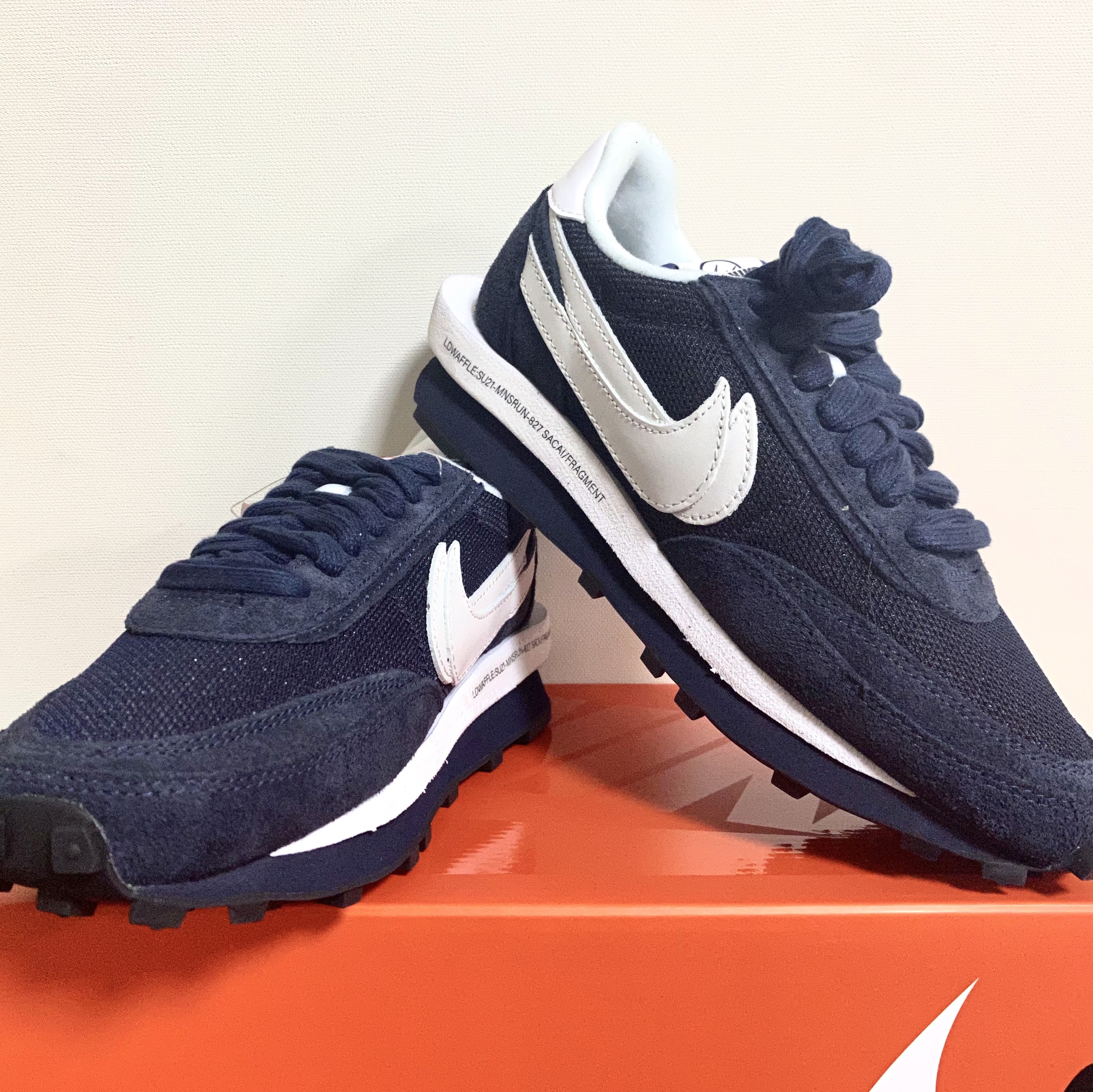 Nike x Sacai x Fragment LDWaffle Blackened Blue 착용 스타일