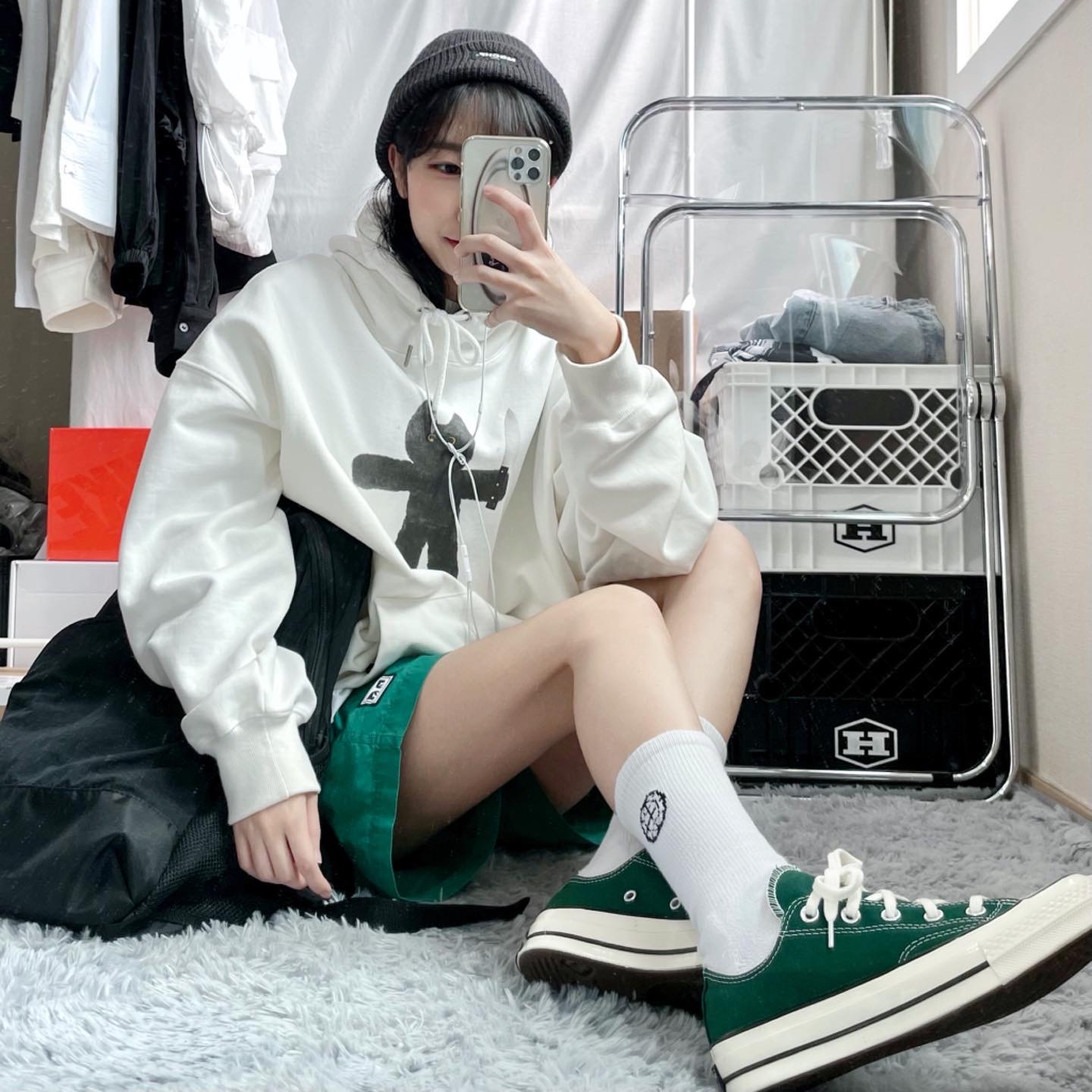 Converse Chuck 70 Ox Midnight Clover 착용 스타일 - 1