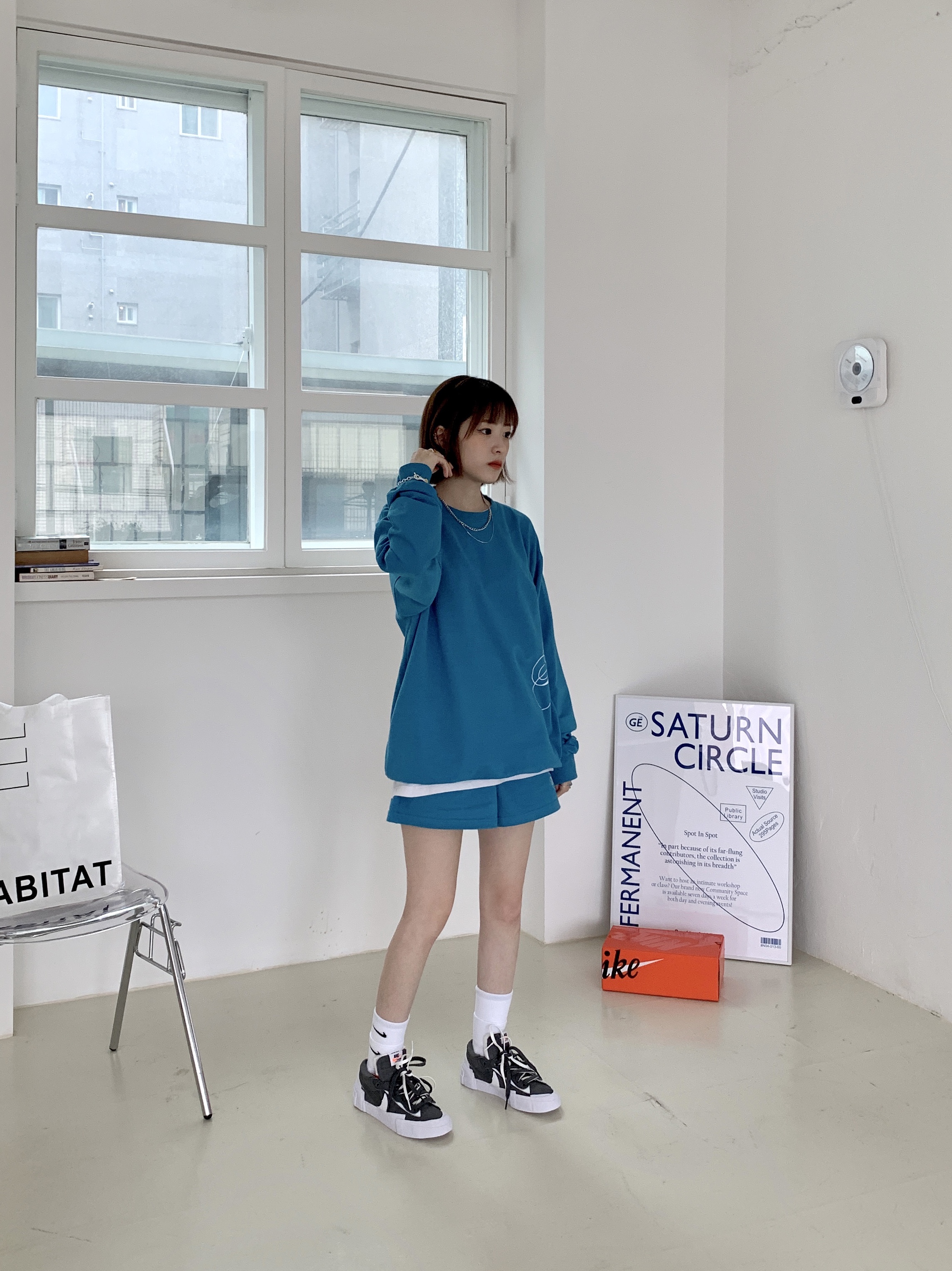 Nike x Sacai Blazer Low Iron Grey, Nike x Matthew M Williams NRG Socks White 착용 스타일 - 1