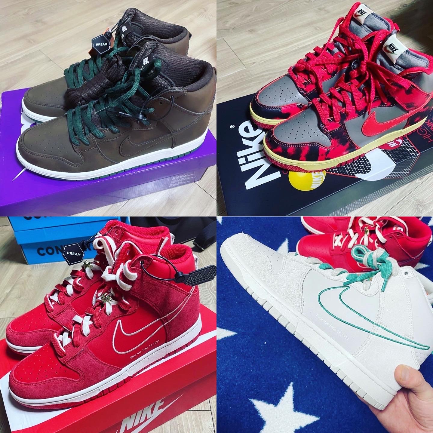 Nike x Undercover SFB Jungle Dunk White, Nike x Off-White Air Rubber Dunk University Gold 착용 스타일 - 4
