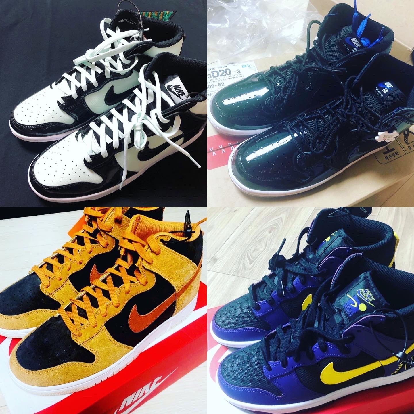 Nike x Undercover SFB Jungle Dunk White, Nike x Off-White Air Rubber Dunk University Gold 착용 스타일 - 3