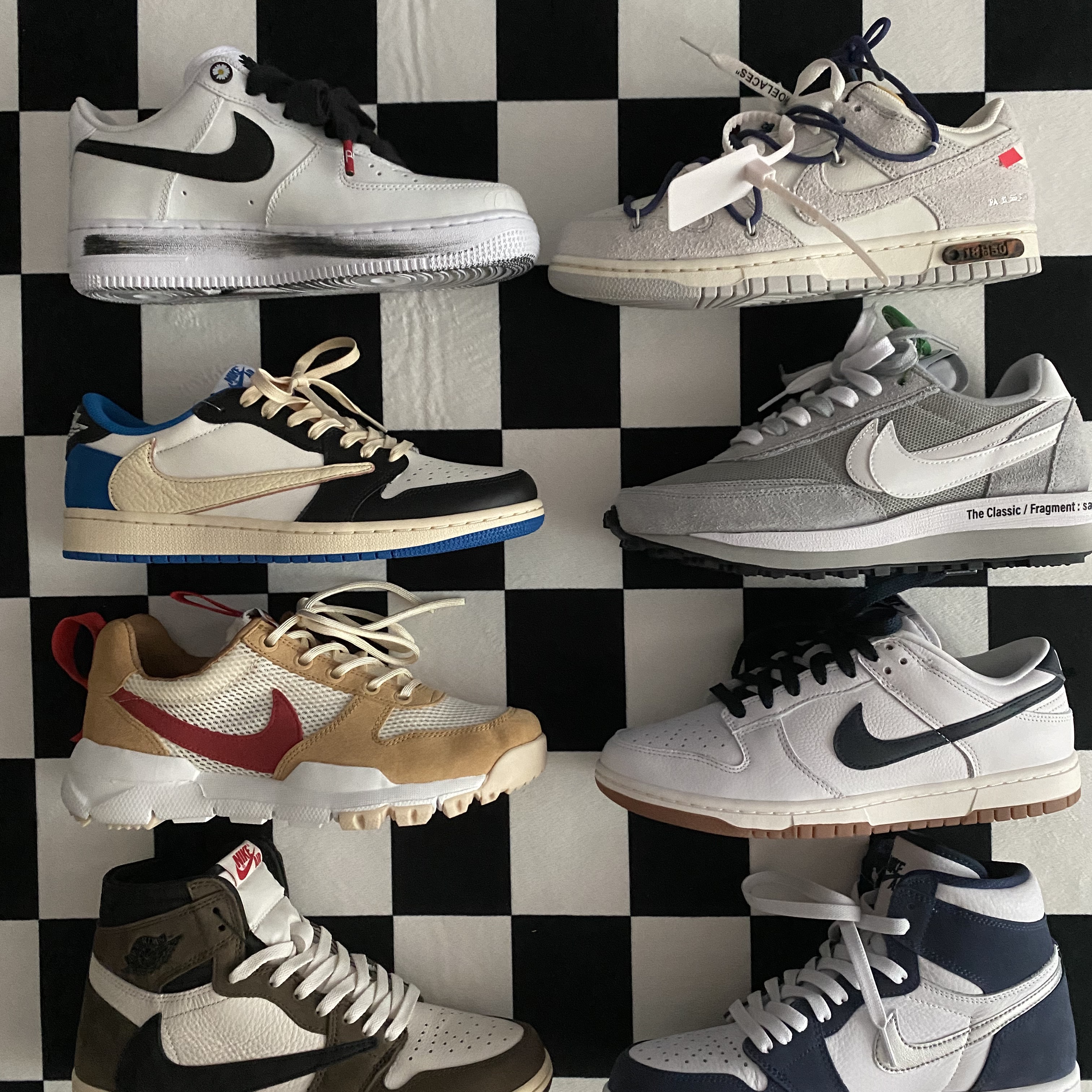 Jordan 1 x Travis Scott x Fragment Retro Low OG SP Military Blue 착용 스타일 - 2