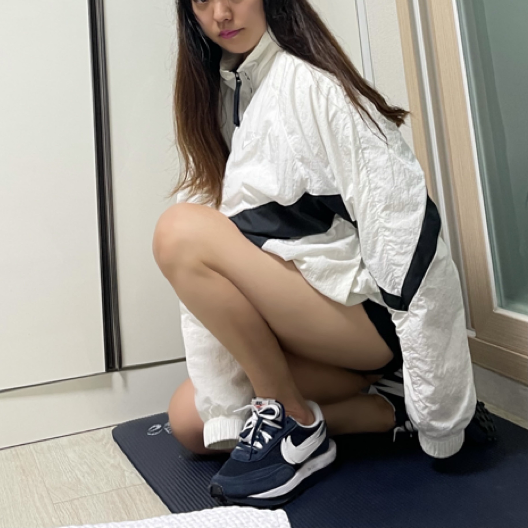 Nike x Sacai x Fragment LDWaffle Blackened Blue 착용 스타일 - 1