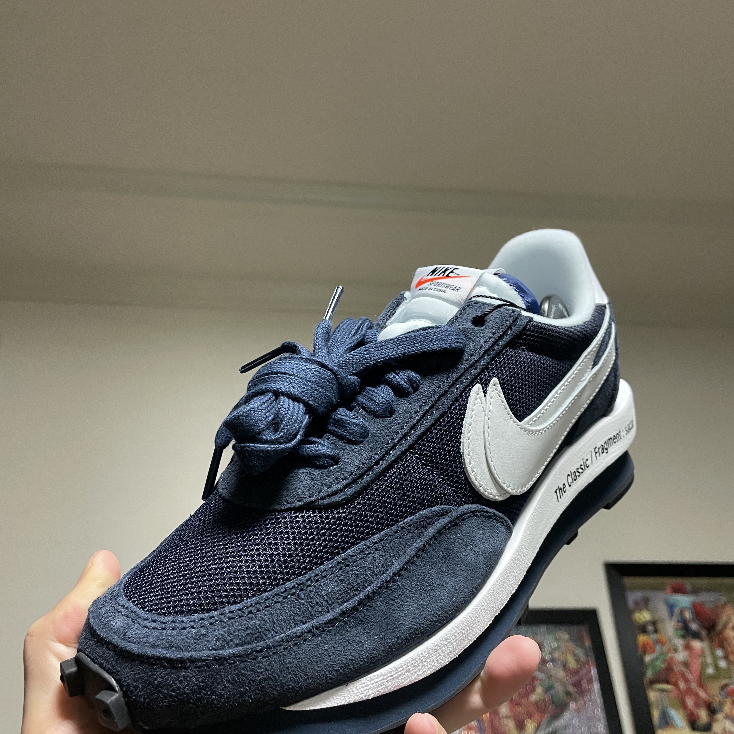 Nike x Sacai x Fragment LDWaffle Blackened Blue 착용 스타일 - 5