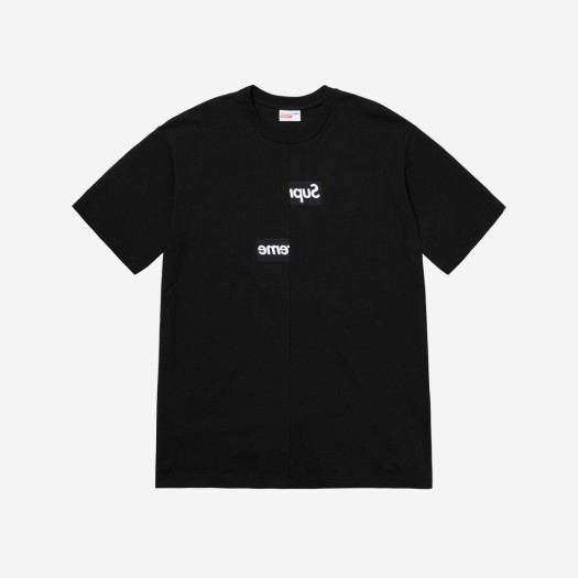 슈프림 x 꼼데가르송 셔츠 스플릿 박스로고 티셔츠 블랙 - 18FW