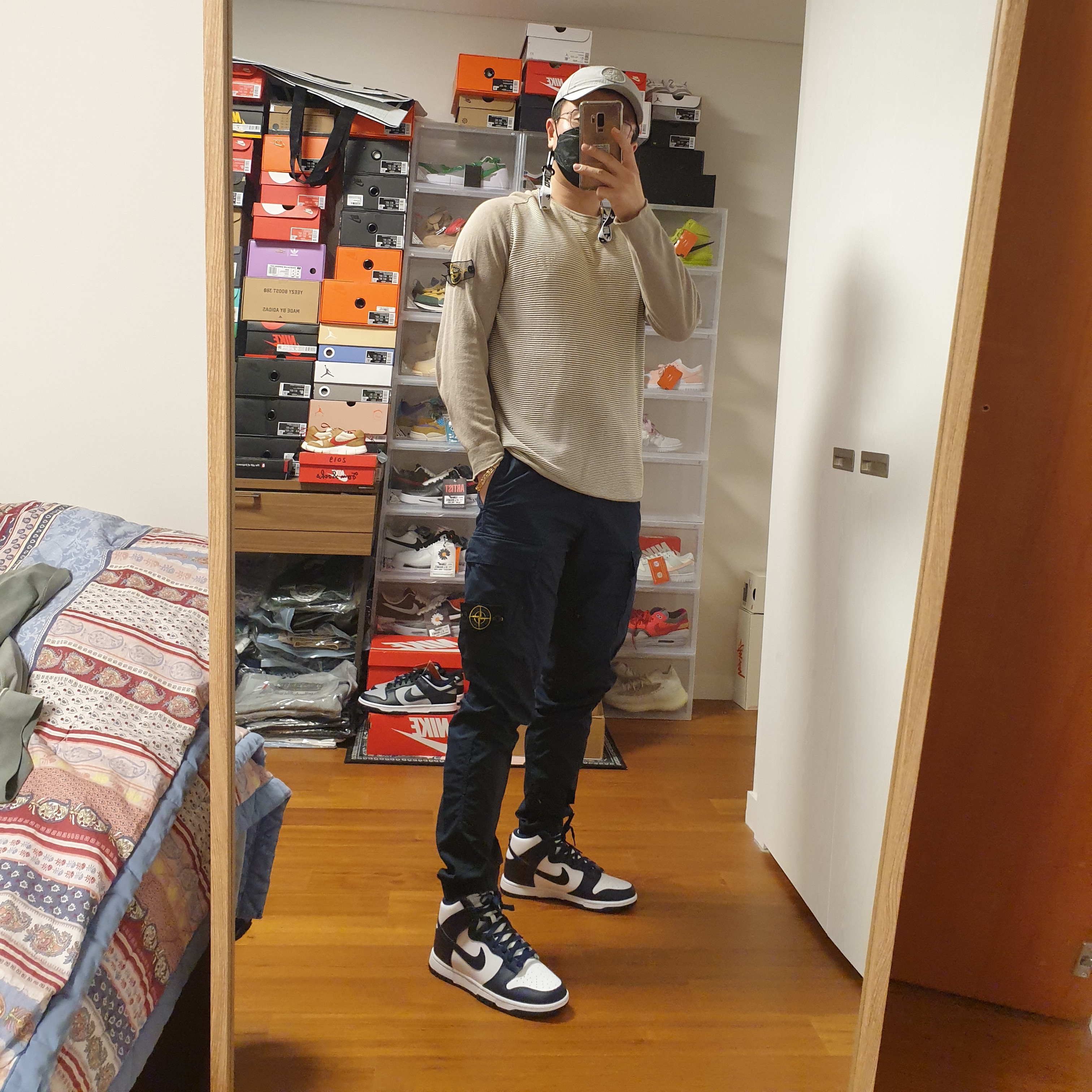 Nike Dunk High Retro Championship Navy 착용 스타일 - 1