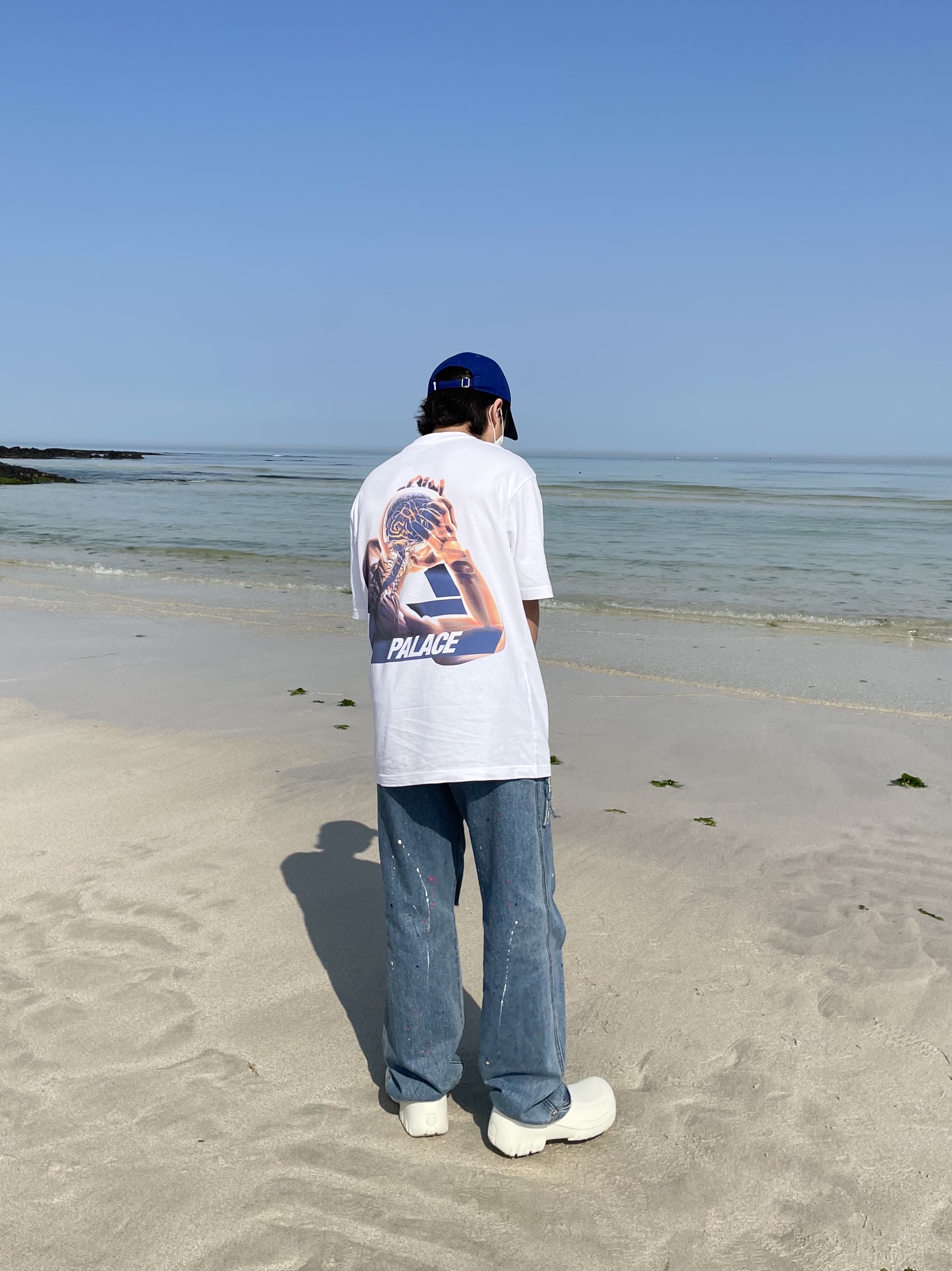Palace Tri-Gaine T-Shirt White - 20SS 착용 스타일 - 1