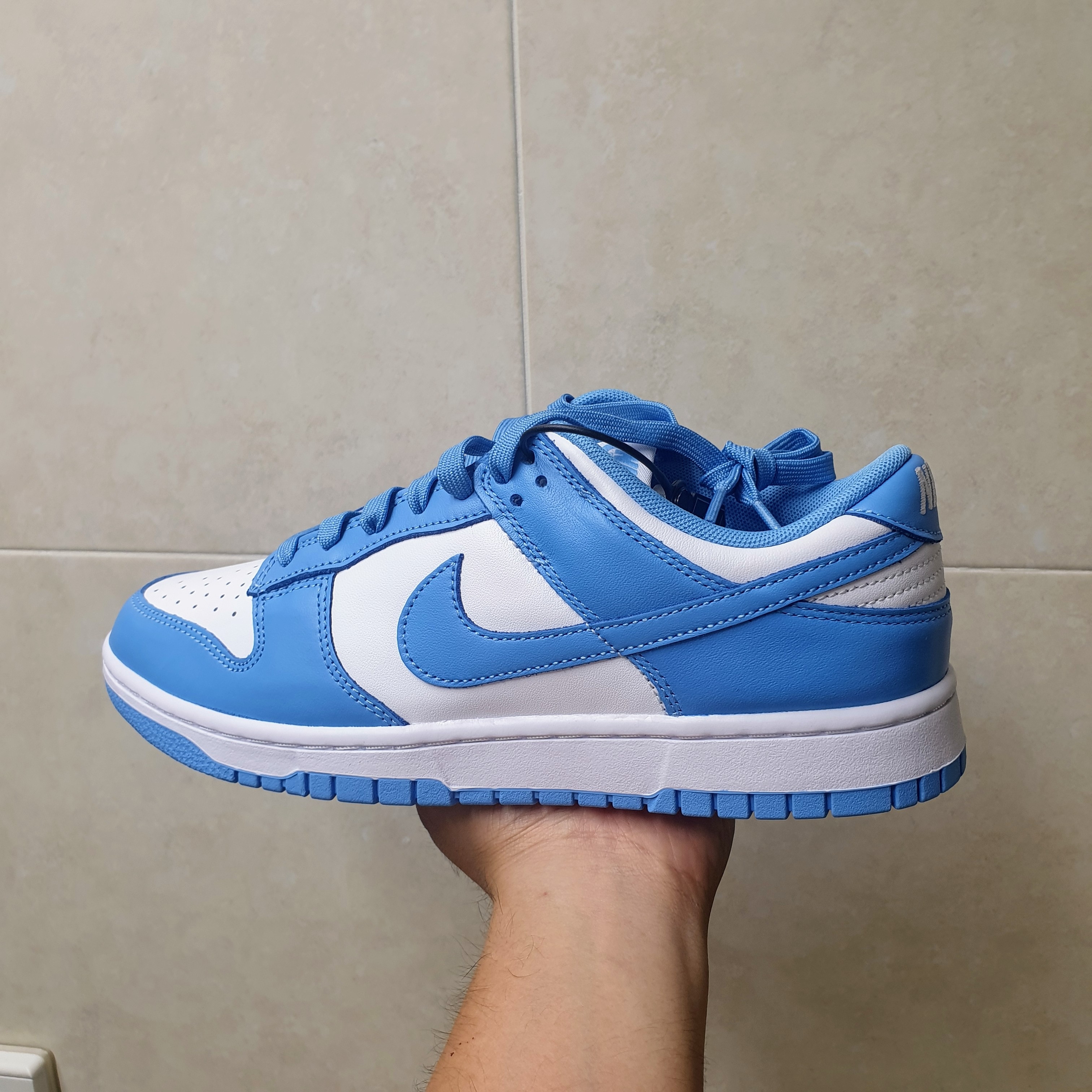 Nike Air Force 1 '07 First Use White University Blue, Nike Dunk Low Retro University Blue 착용 스타일 - 2