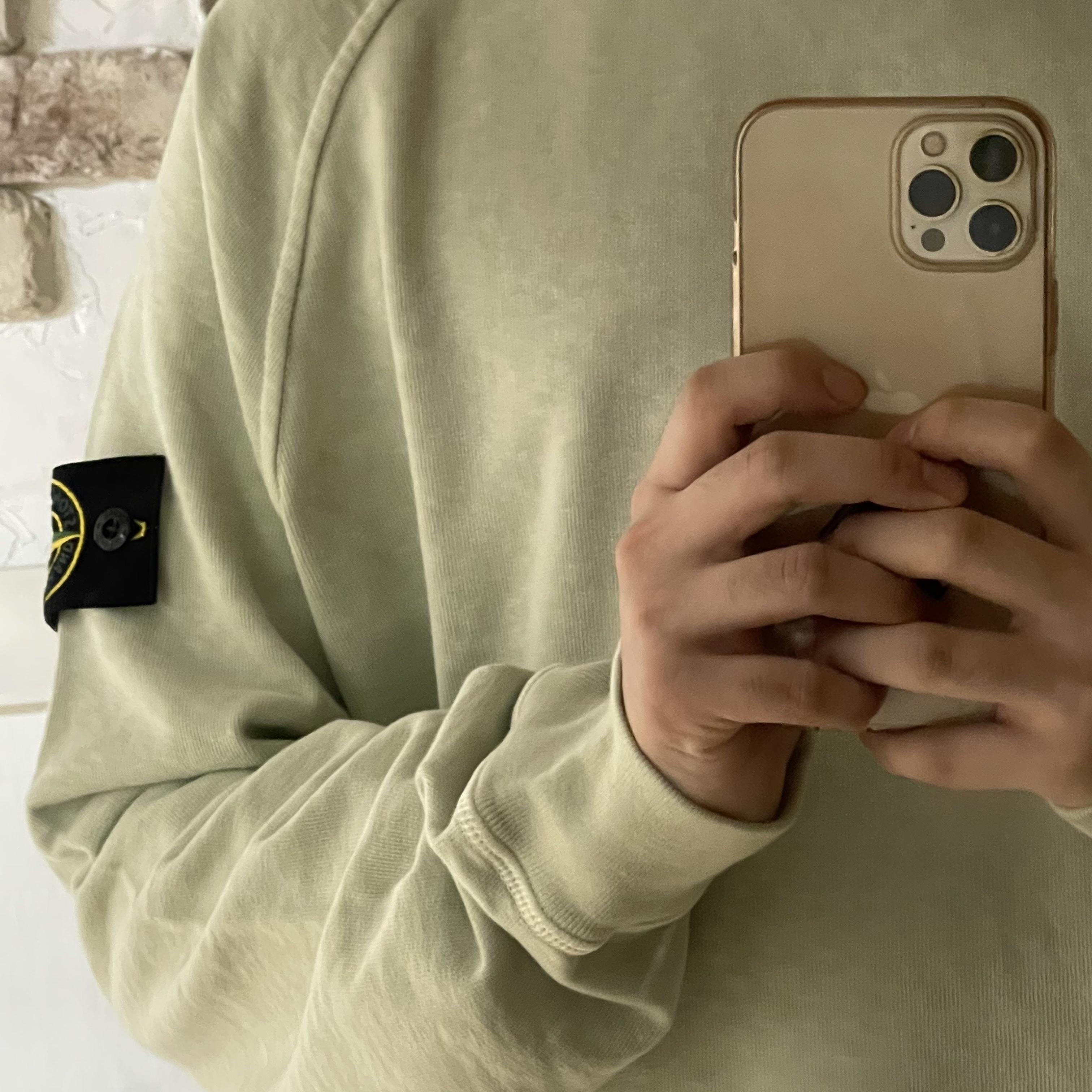 Stone Island 66060 T.CO+OLD Sweatshirt Light Green - 21SS 착용 스타일