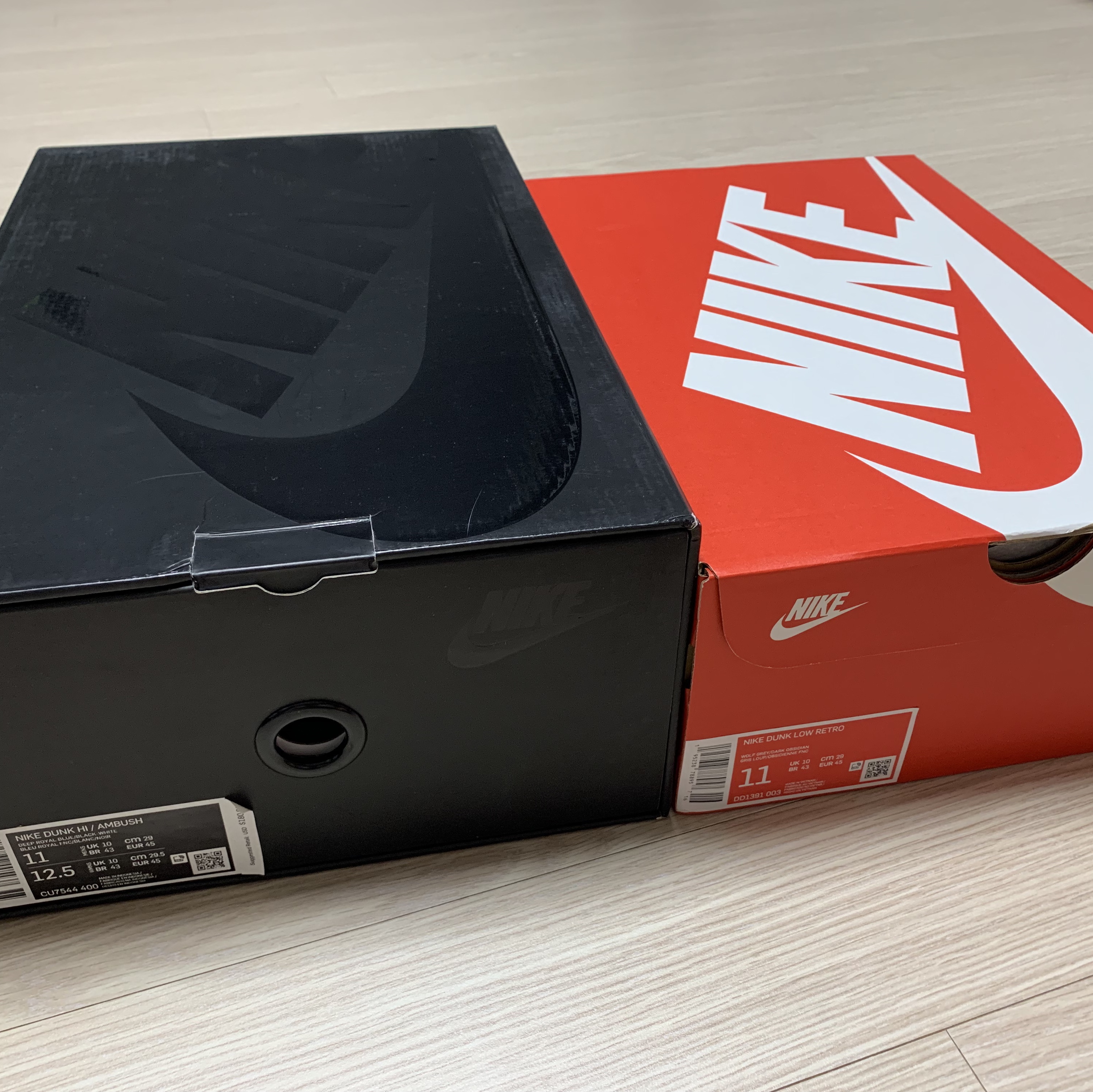 Nike Dunk Low Retro Championship Grey, Nike x Ambush Dunk High Deep Royal Blue 착용 스타일 - 2