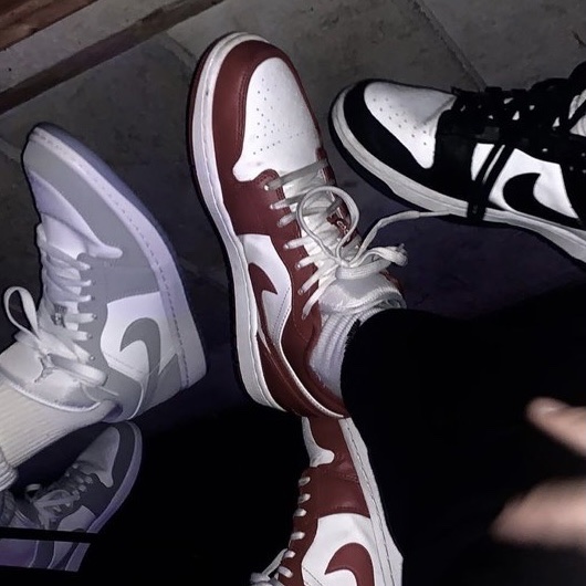 Jordan 1 Low Gym Red White, (W) Jordan 1 Low White Wolf Grey 착용 스타일