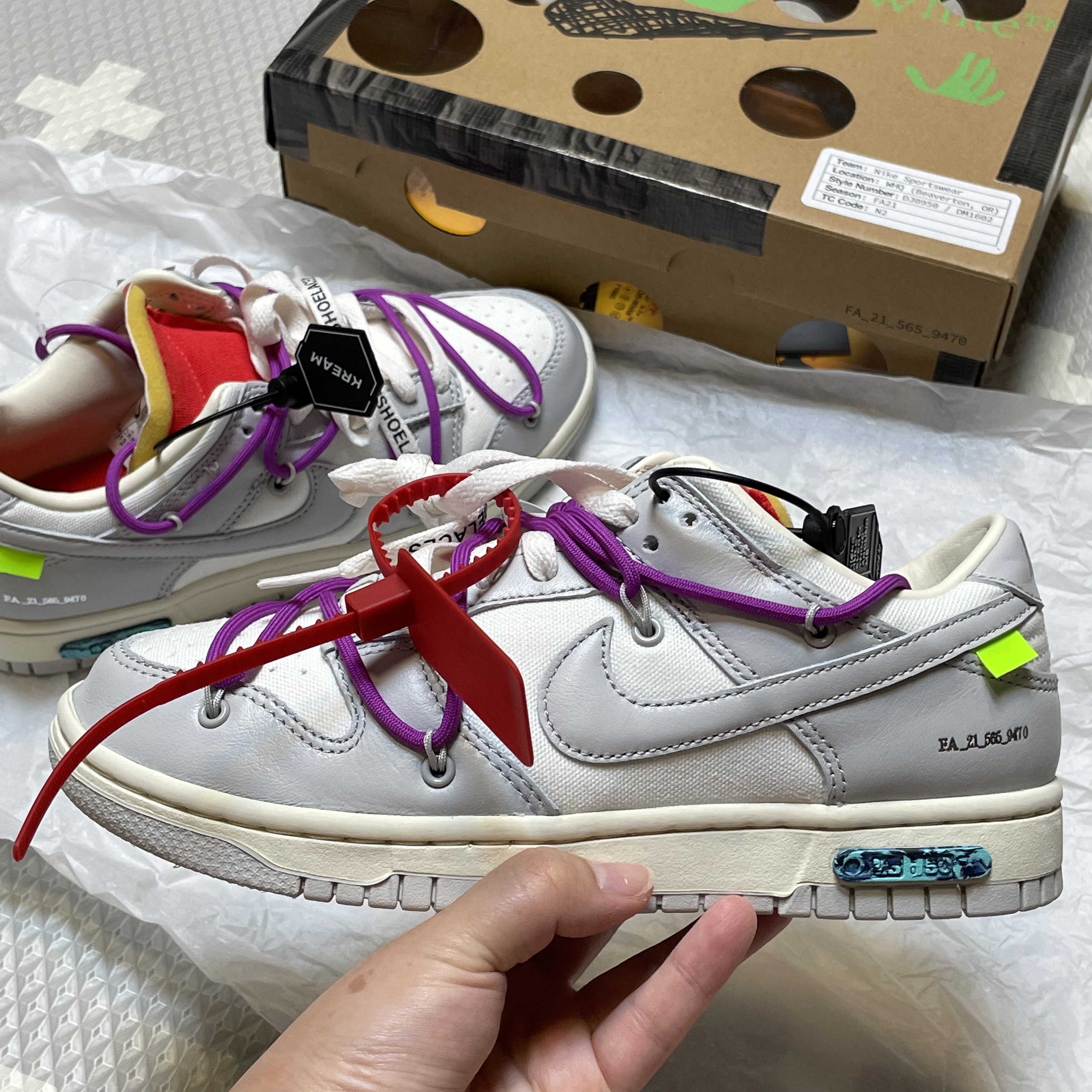 Nike x Off-White Dunk Low The 50 - Lot 45 착용 스타일 - 3
