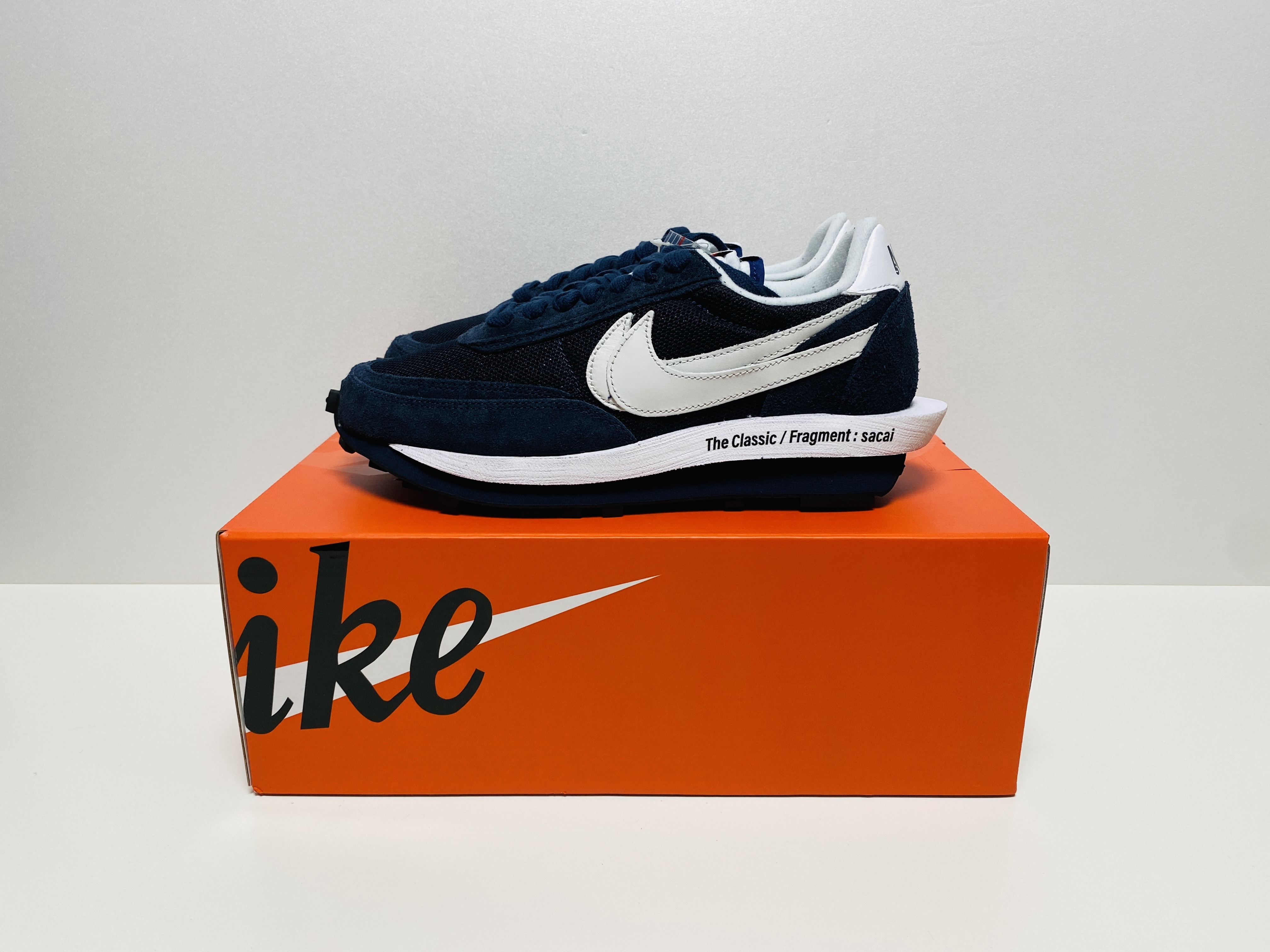 Nike x Sacai x Fragment LDWaffle Blackened Blue 착용 스타일 - 1