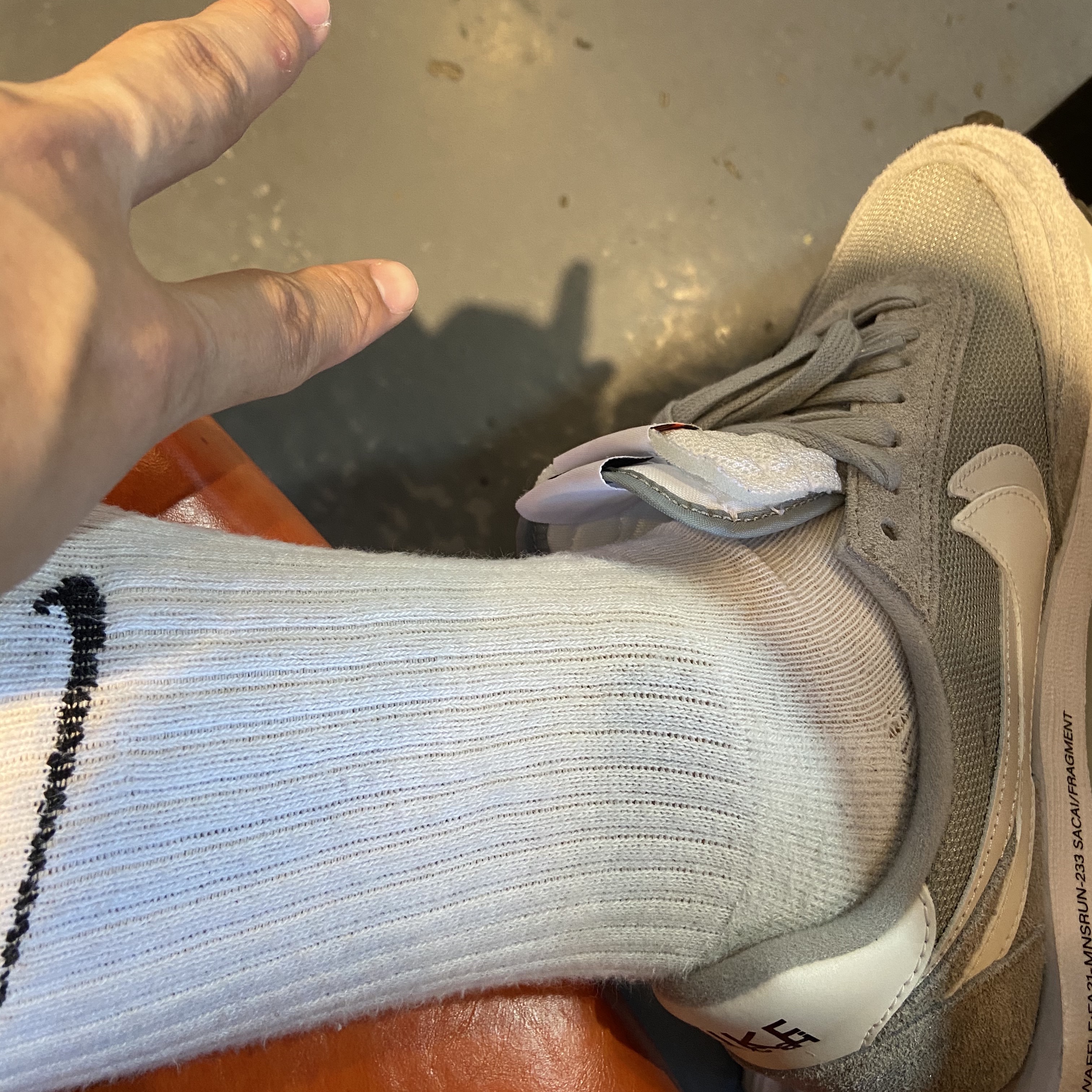Nike x Sacai x Fragment LDWaffle Light Smoke Grey 착용 스타일