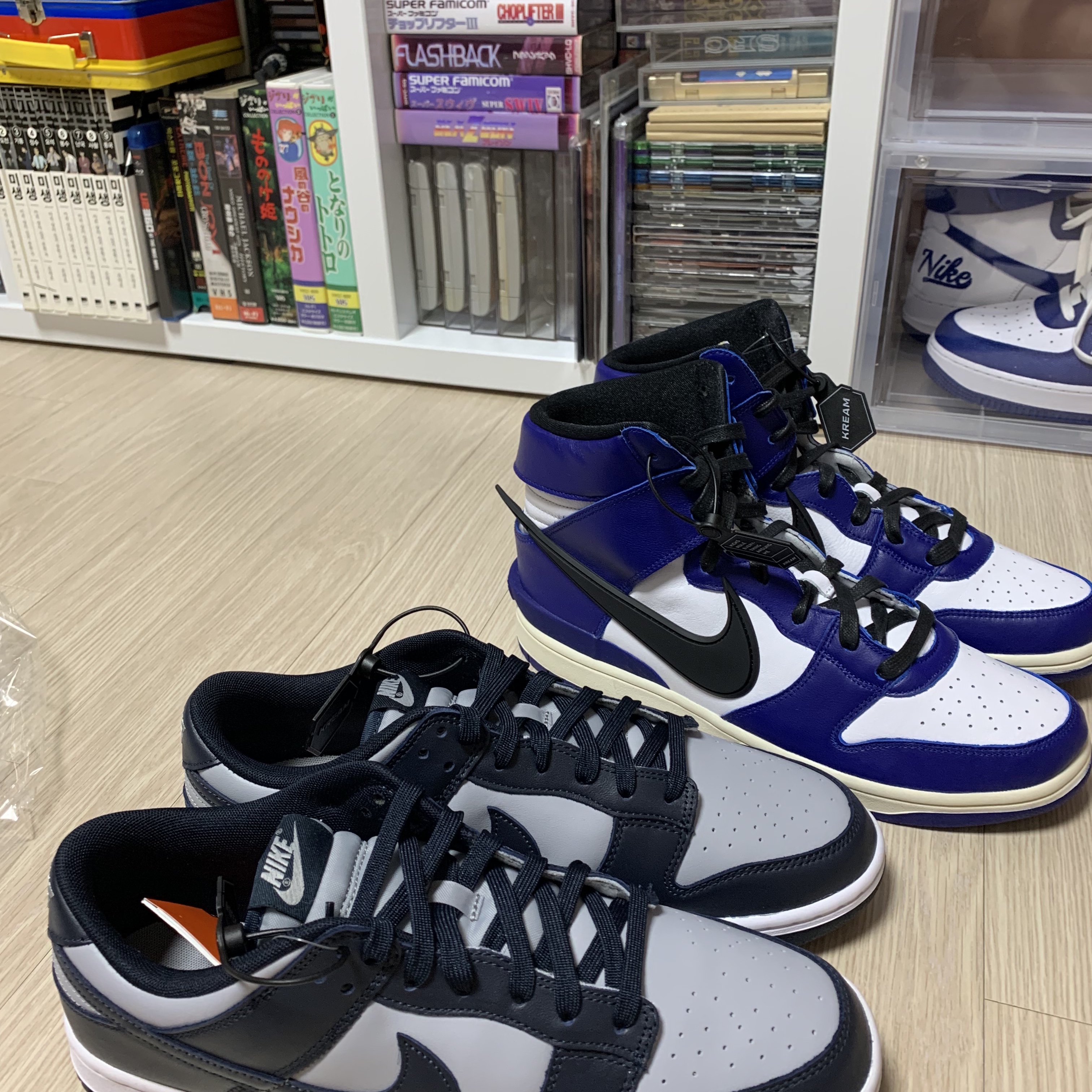 Nike Dunk Low Retro Championship Grey, Nike x Ambush Dunk High Deep Royal Blue 착용 스타일 - 1