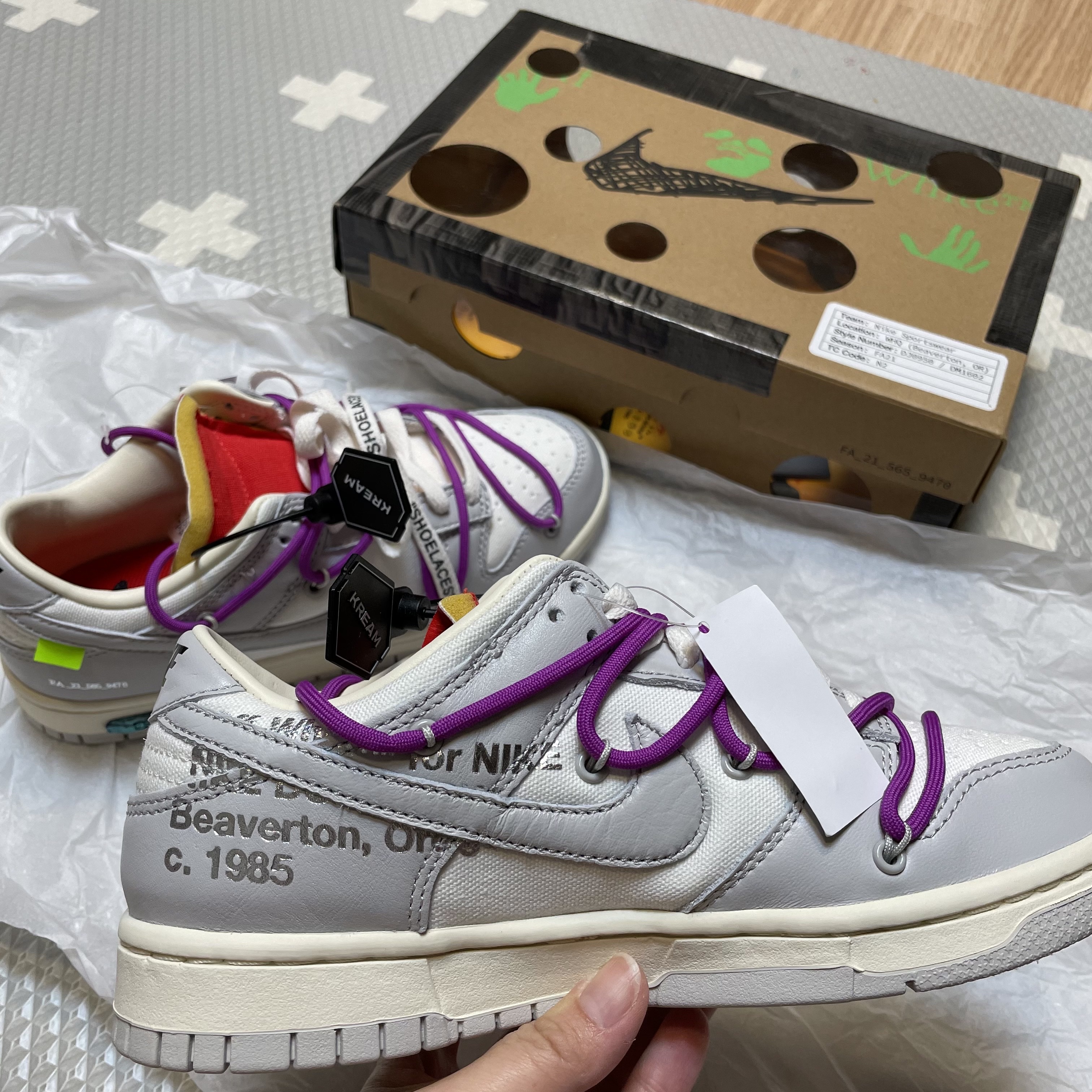 Nike x Off-White Dunk Low The 50 - Lot 45 착용 스타일 - 2